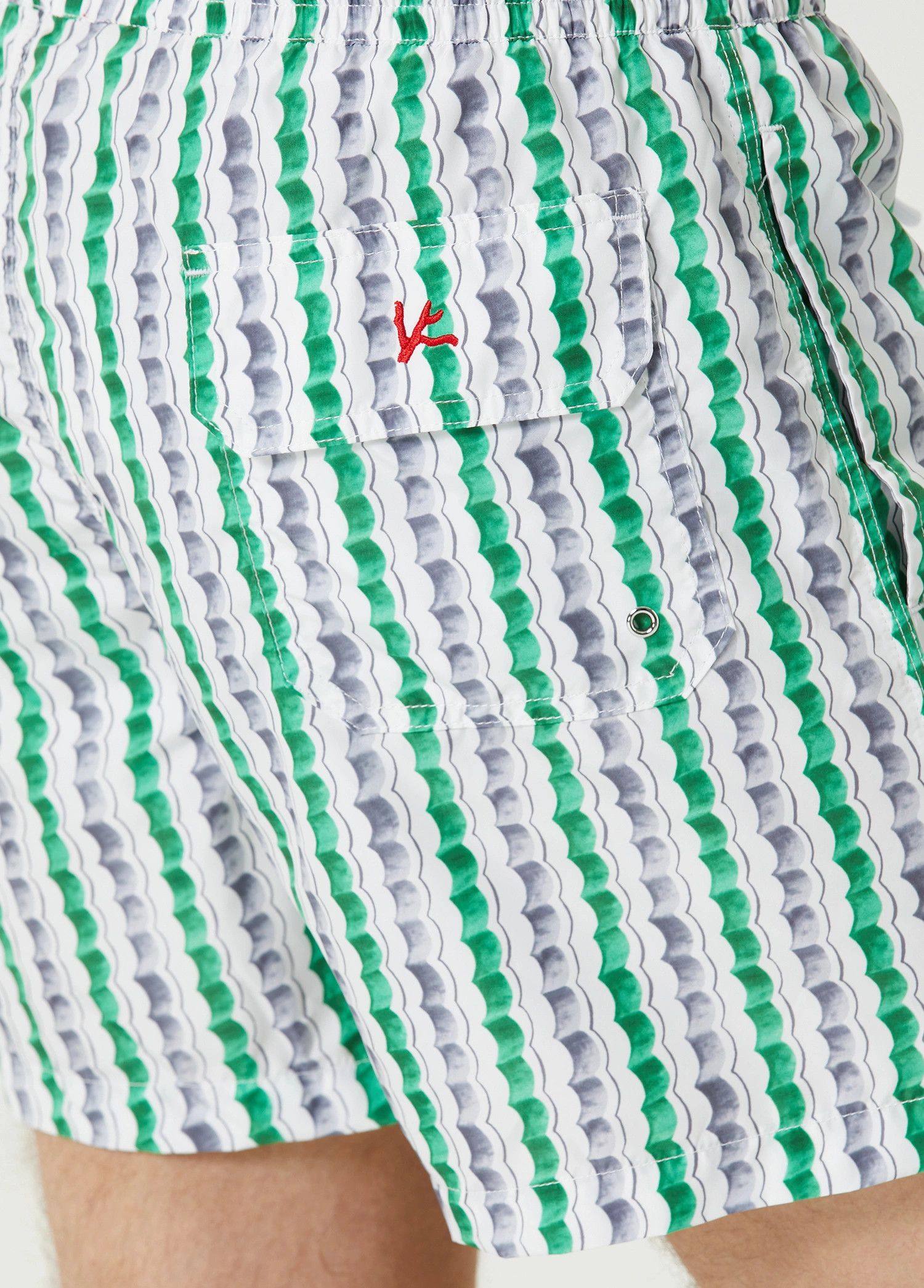 Isaia ISAIA Napoli white green gray swim shorts trunks XXXL 3XL Size US 40 / EU 56 - 5 Thumbnail