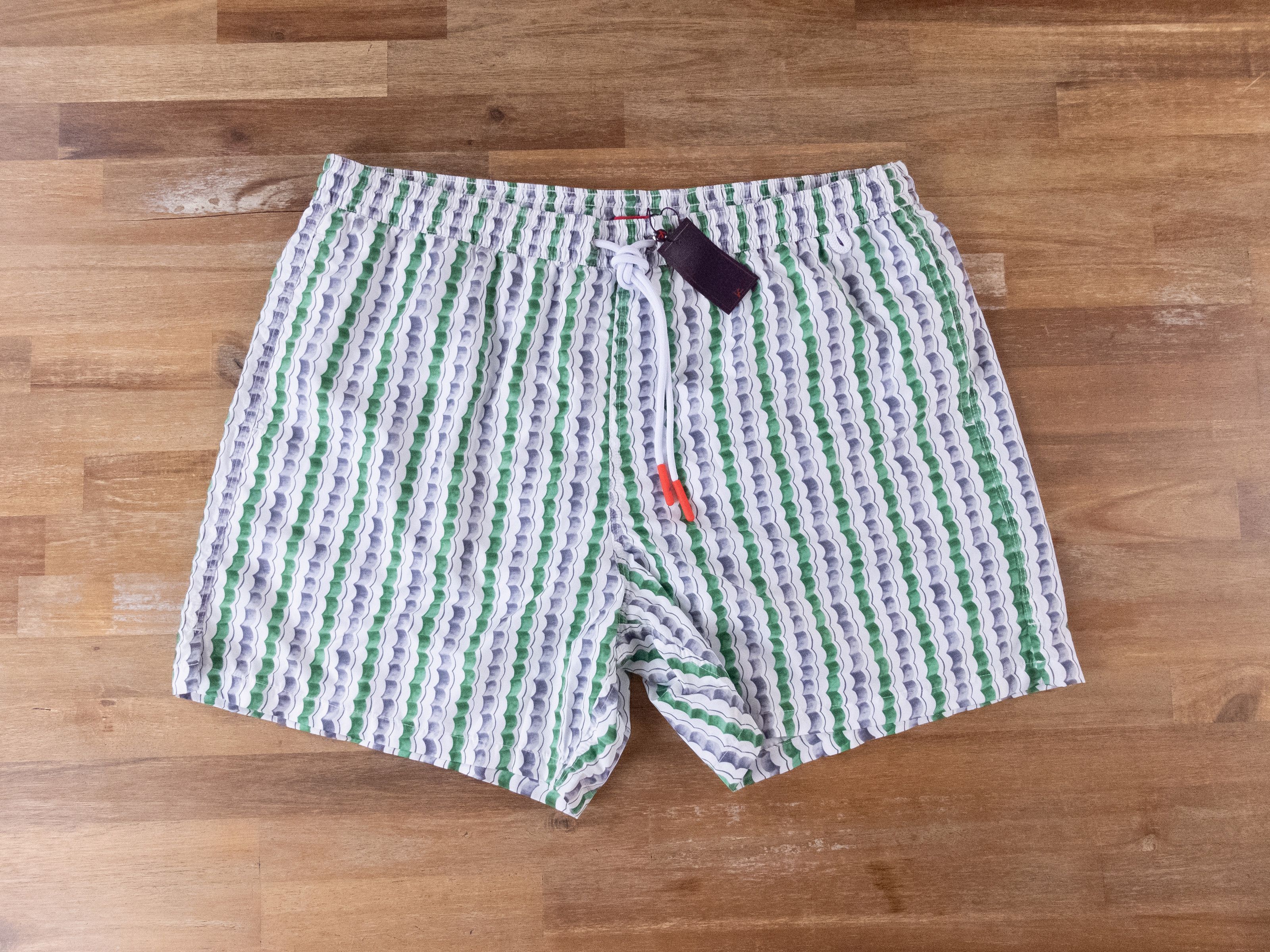 Isaia ISAIA Napoli white green gray swim shorts trunks XXXL 3XL Size US 40 / EU 56 - 1 Thumbnail