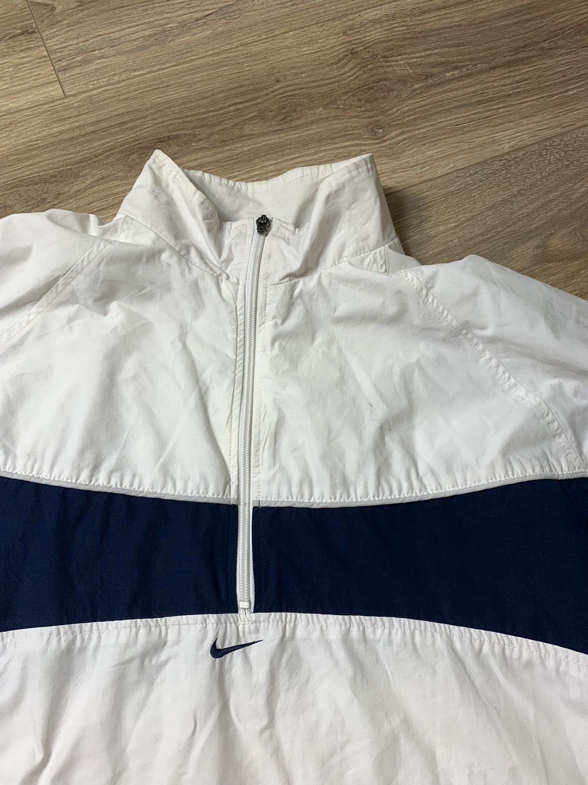 Nike × Vintage Nike Vintage Y2K Drill Anorak Nylon Jacket 1/3 Zip Swoosh Size US XL / EU 56 / 4 - 7 Thumbnail