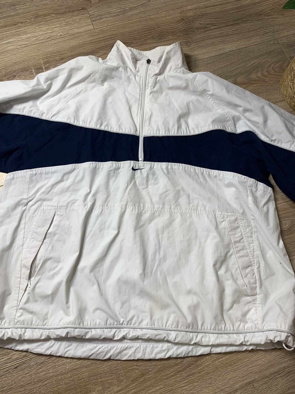 Nike × Vintage Nike Vintage Y2K Drill Anorak Nylon Jacket 1/3 Zip Swoosh Size US XL / EU 56 / 4 - 4 Thumbnail