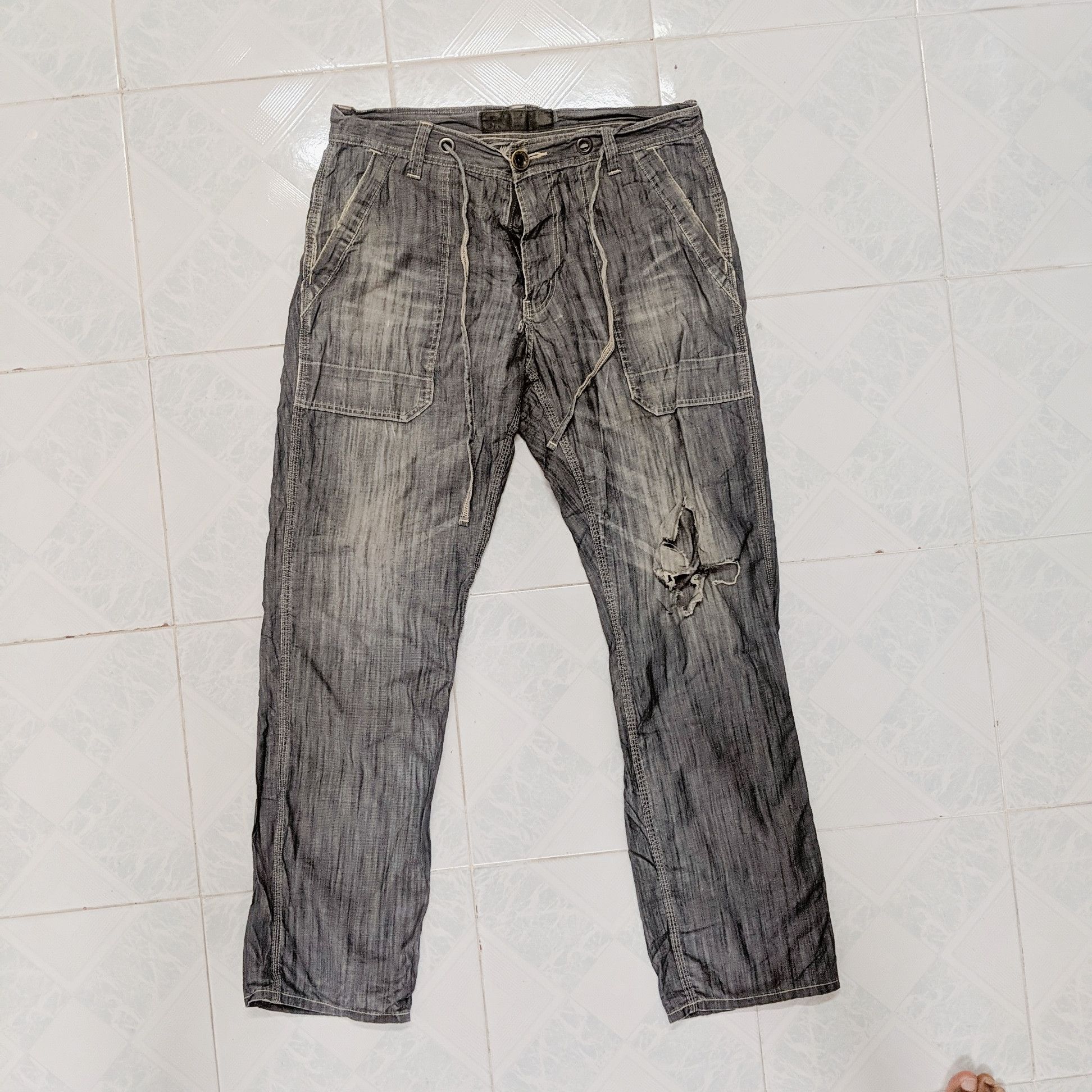 Vintage Back Number Faded Casual Trousers Pants