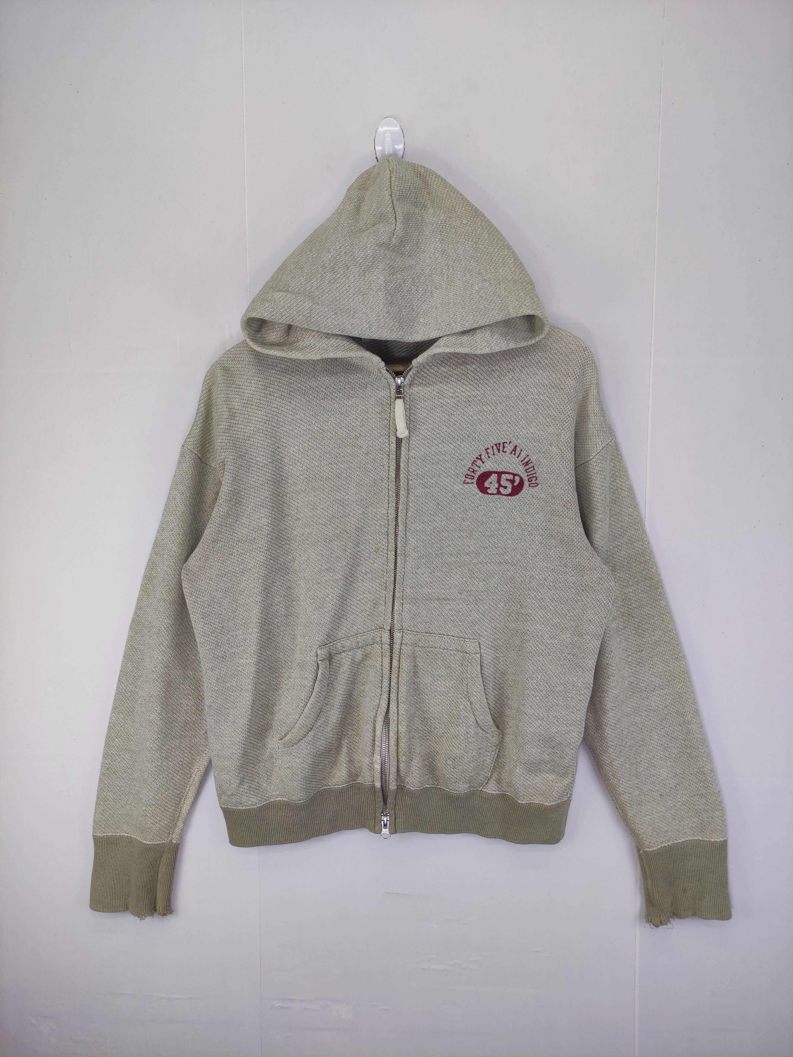 45rpm Vintage 45 Rpm Indigo Sweater Hoodie Zipper Size US M / EU 48-50 / 2 - 1 Thumbnail