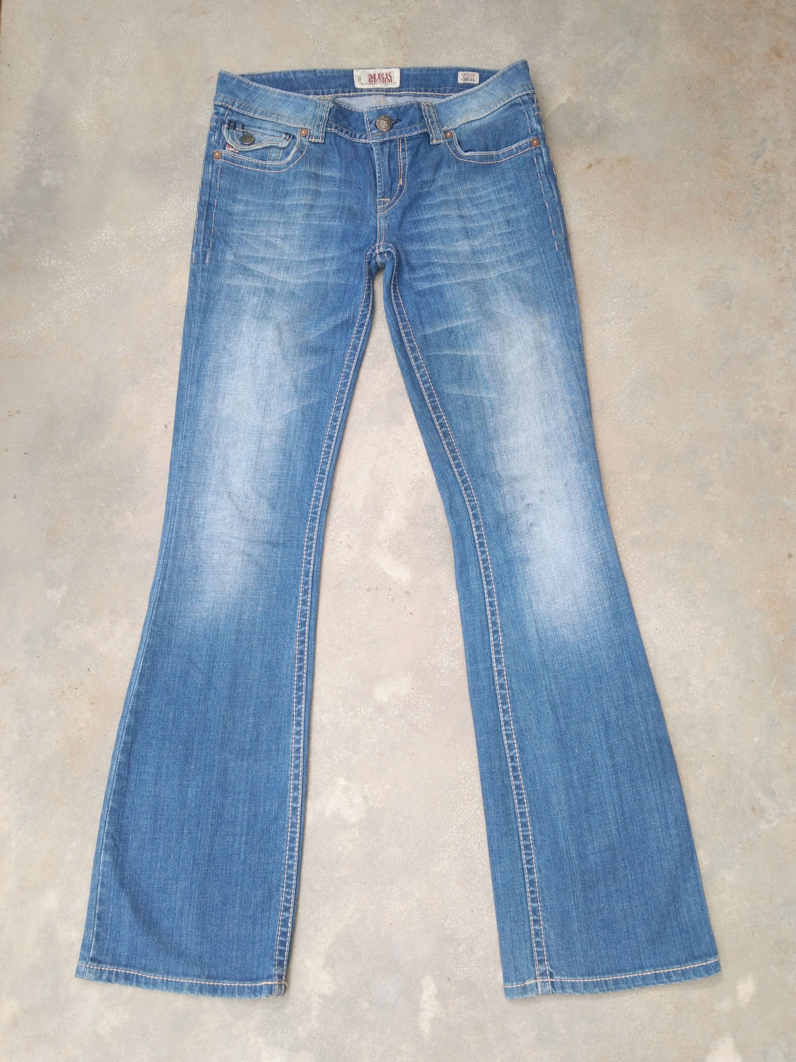 Jean Vintage MEK Denim Boot Cut Flared Jeans 30x34 Size US 30 / EU 46 - 2 Thumbnail