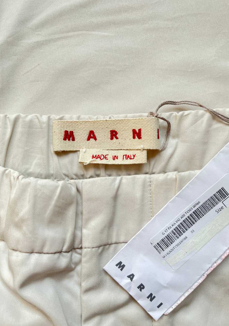 Marni ⚡️QUICK SALE⚡️Marni Ivory Cotton Pants Trousers Size 34" / US 12 / IT 48 - 3 Thumbnail