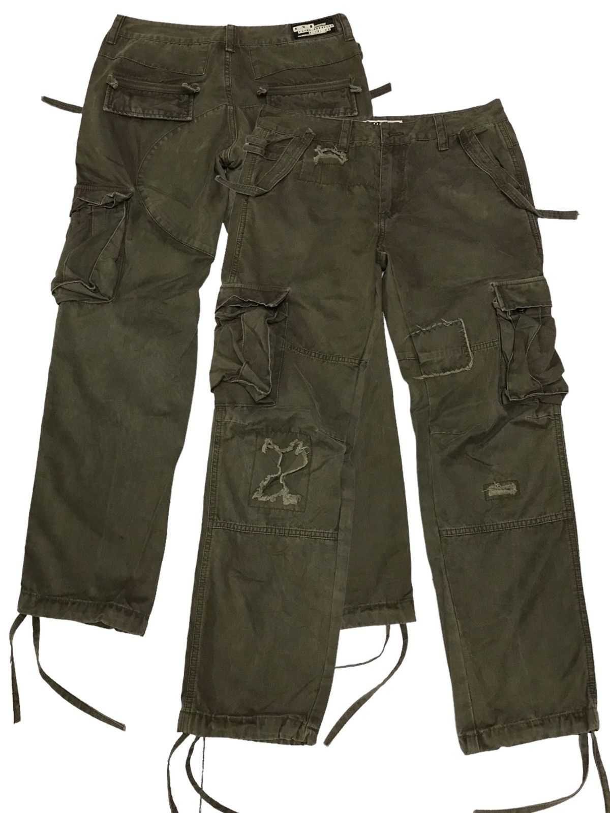 Japanese Brand Thrashed 💥 ANB Patchwork Multi Pocket Cargo Pant Size US 30 / EU 46 - 1 Thumbnail