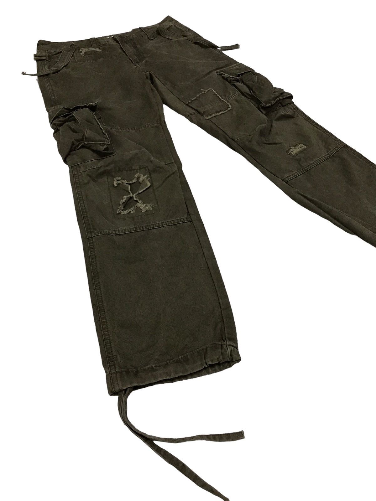 Japanese Brand Thrashed 💥 ANB Patchwork Multi Pocket Cargo Pant Size US 30 / EU 46 - 4 Thumbnail