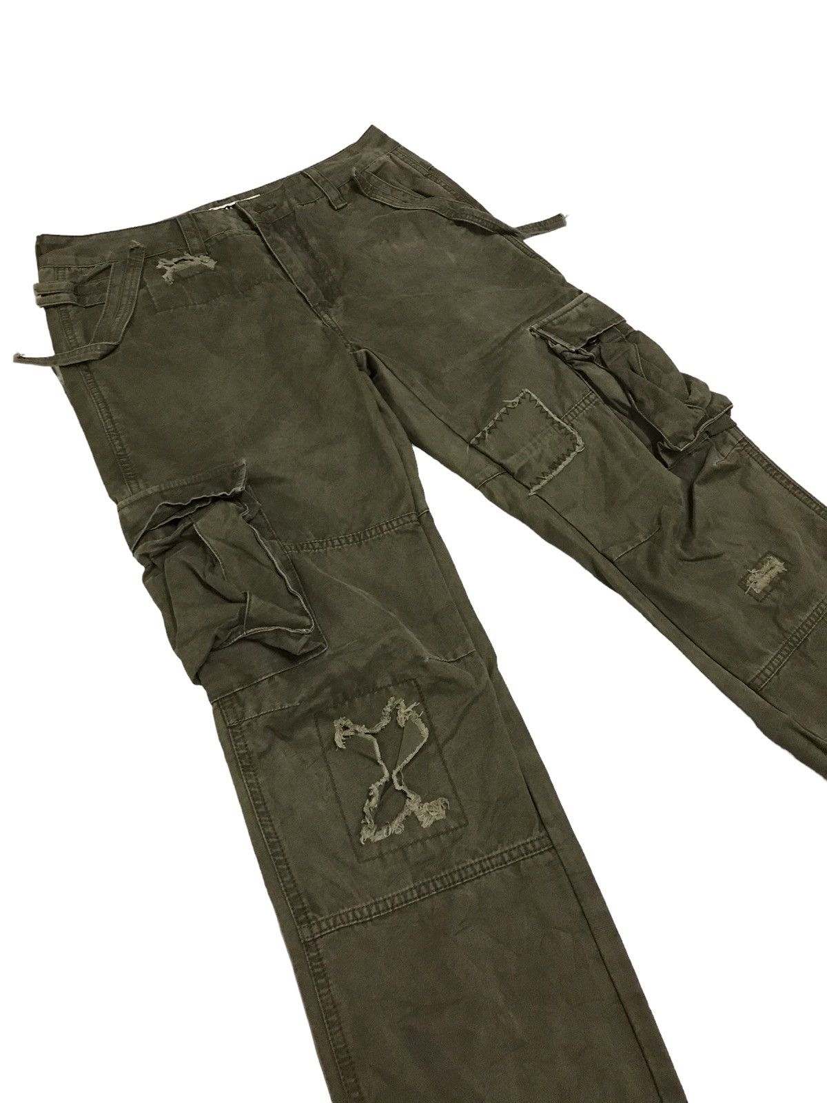 Japanese Brand Thrashed 💥 ANB Patchwork Multi Pocket Cargo Pant Size US 30 / EU 46 - 6 Thumbnail