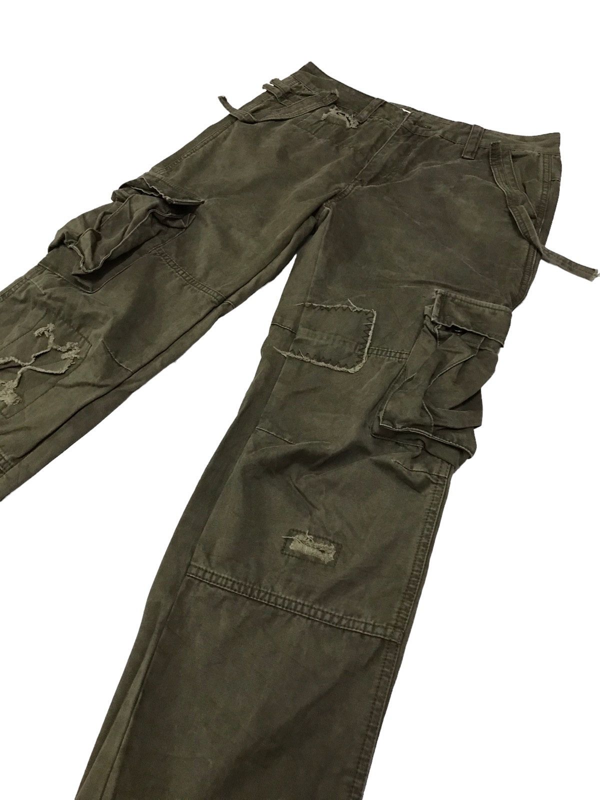 Japanese Brand Thrashed 💥 ANB Patchwork Multi Pocket Cargo Pant Size US 30 / EU 46 - 5 Thumbnail