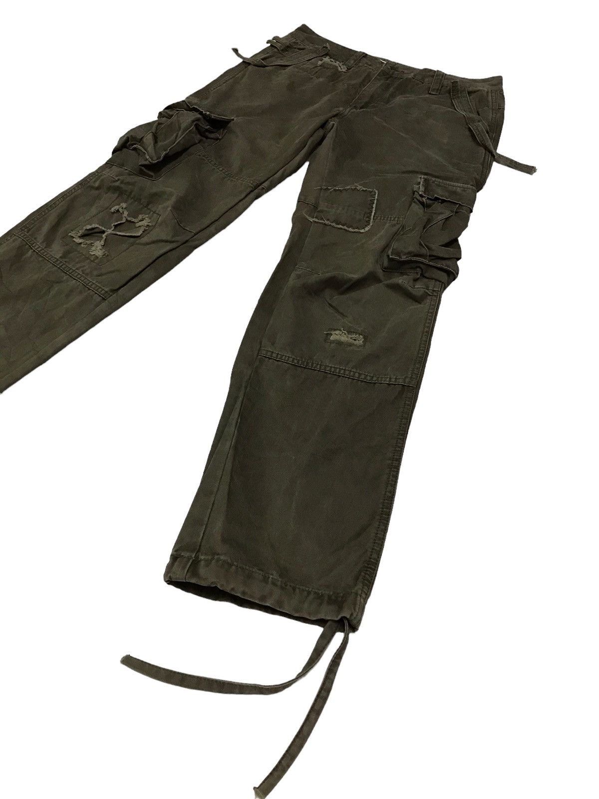 Japanese Brand Thrashed 💥 ANB Patchwork Multi Pocket Cargo Pant Size US 30 / EU 46 - 3 Thumbnail
