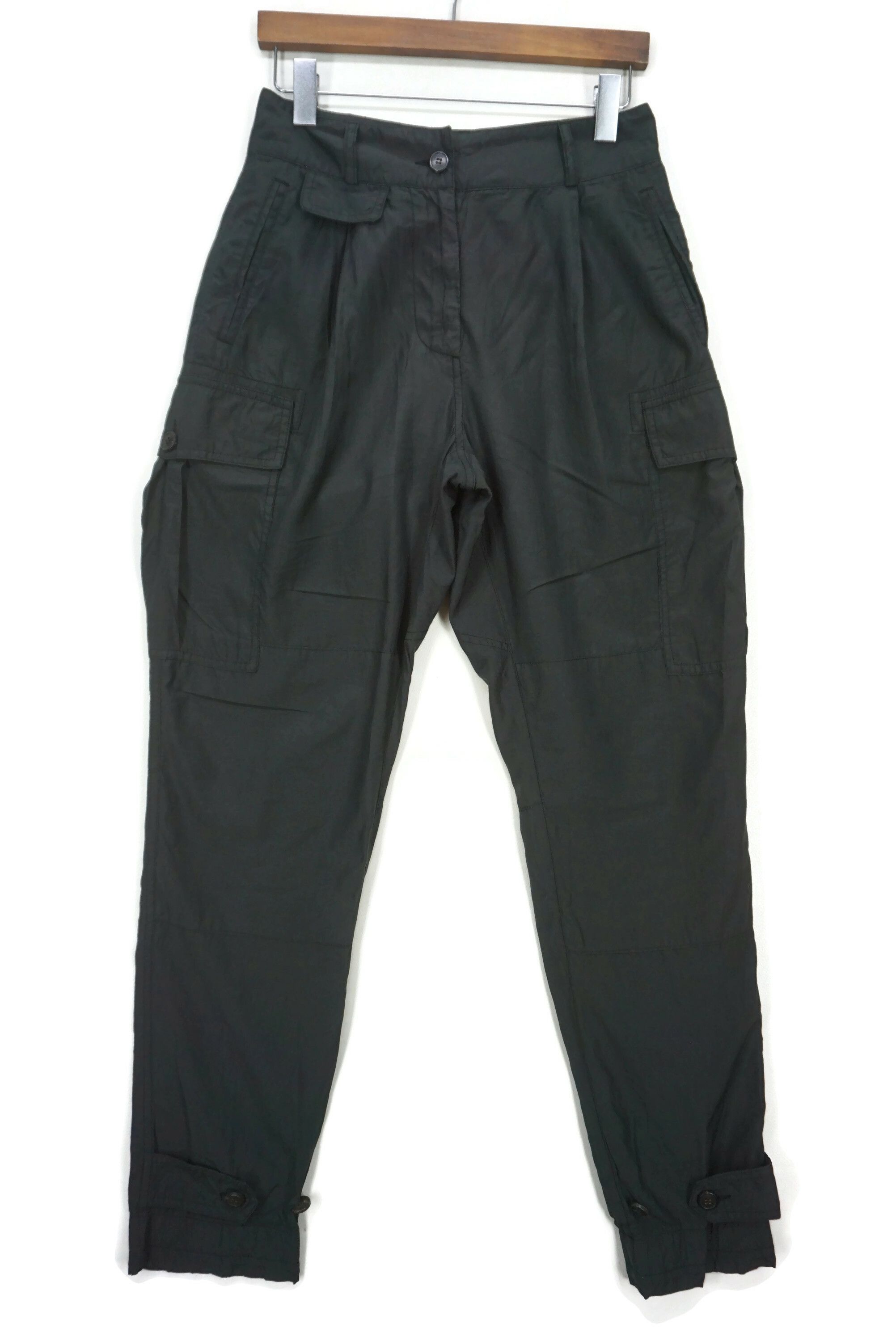 image of Dries Van Noten Balloon High Rise Cargo Cotton Silk Pants Size 36 in Black, Women's