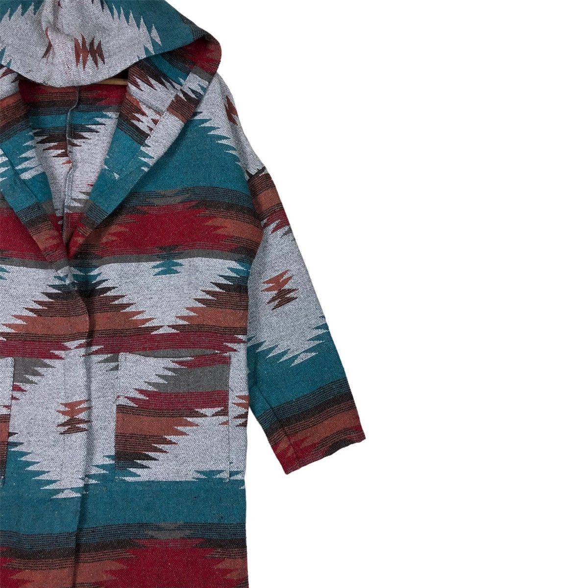 Other Tribal Geometric Ethnic Aztec Long Hooded Cardigans Size US L / EU 52-54 / 3 - 3 Thumbnail