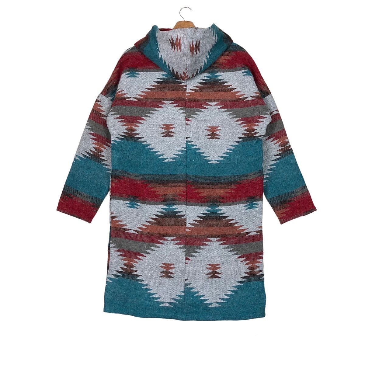 Other Tribal Geometric Ethnic Aztec Long Hooded Cardigans Size US L / EU 52-54 / 3 - 5 Thumbnail