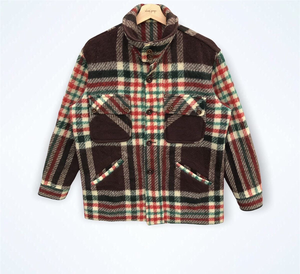 Japanese Brand 🔥Multicolored Wool Plate Design Button Up Jacket Size US L / EU 52-54 / 3 - 1 Thumbnail