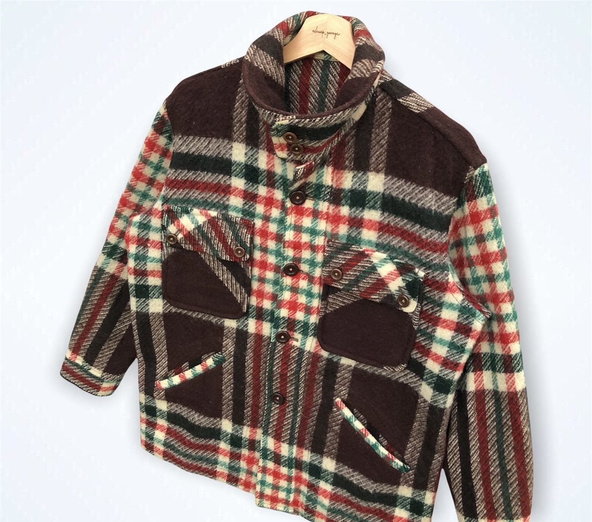 Japanese Brand 🔥Multicolored Wool Plate Design Button Up Jacket Size US L / EU 52-54 / 3 - 3 Thumbnail