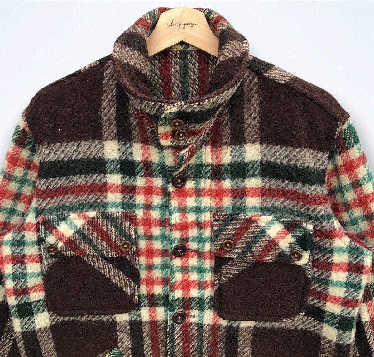 Japanese Brand 🔥Multicolored Wool Plate Design Button Up Jacket Size US L / EU 52-54 / 3 - 2 Thumbnail