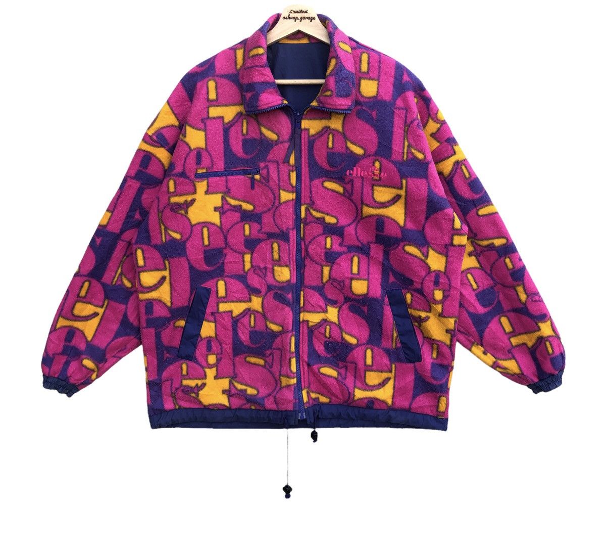 Vintage Ellesse Fullprint Monogram Design Reversible Jacket