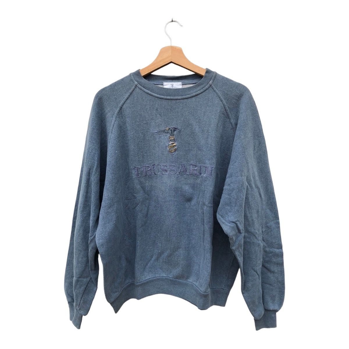image of Trussardi Sweatshirt Embroided Logo in Blue, Men's (Size Large)