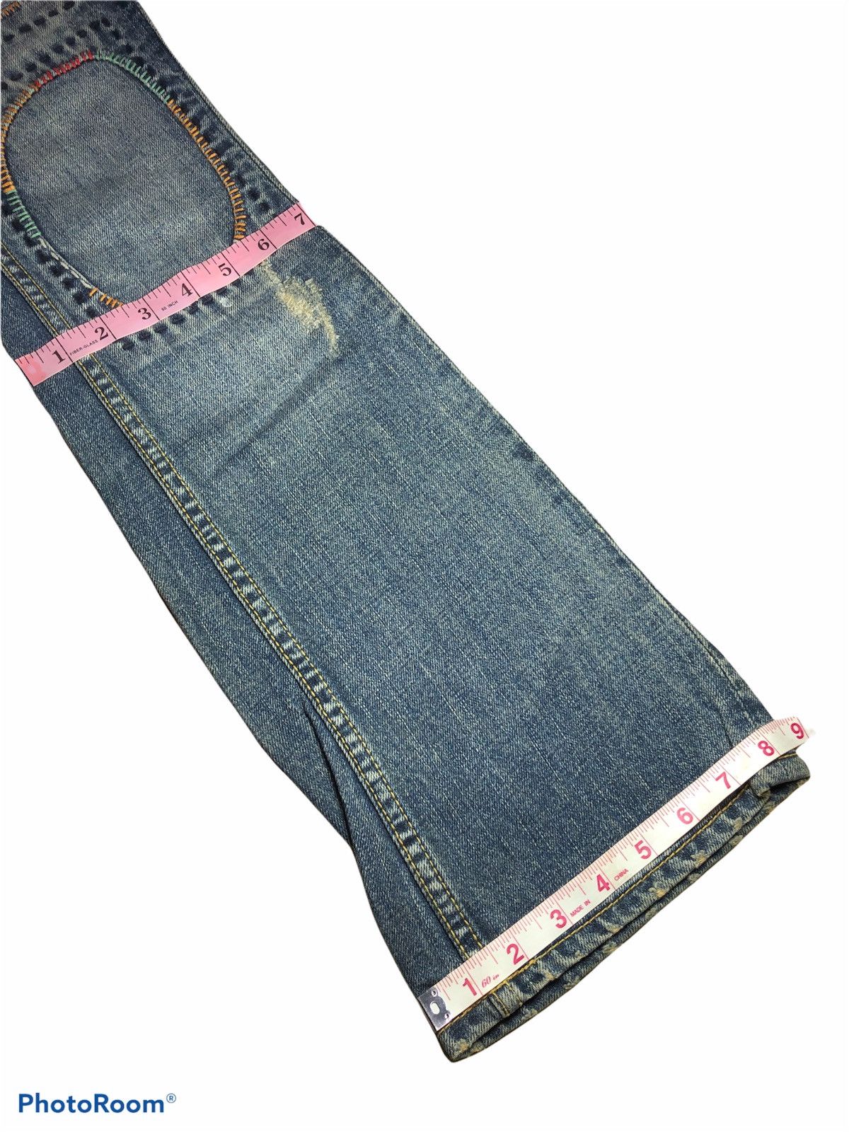 If Only Was True FLARED⚡️⚡️PACTHES SASHIKO BUSHPANTS BY Back Number Size US 28 / EU 44 - 9 Thumbnail