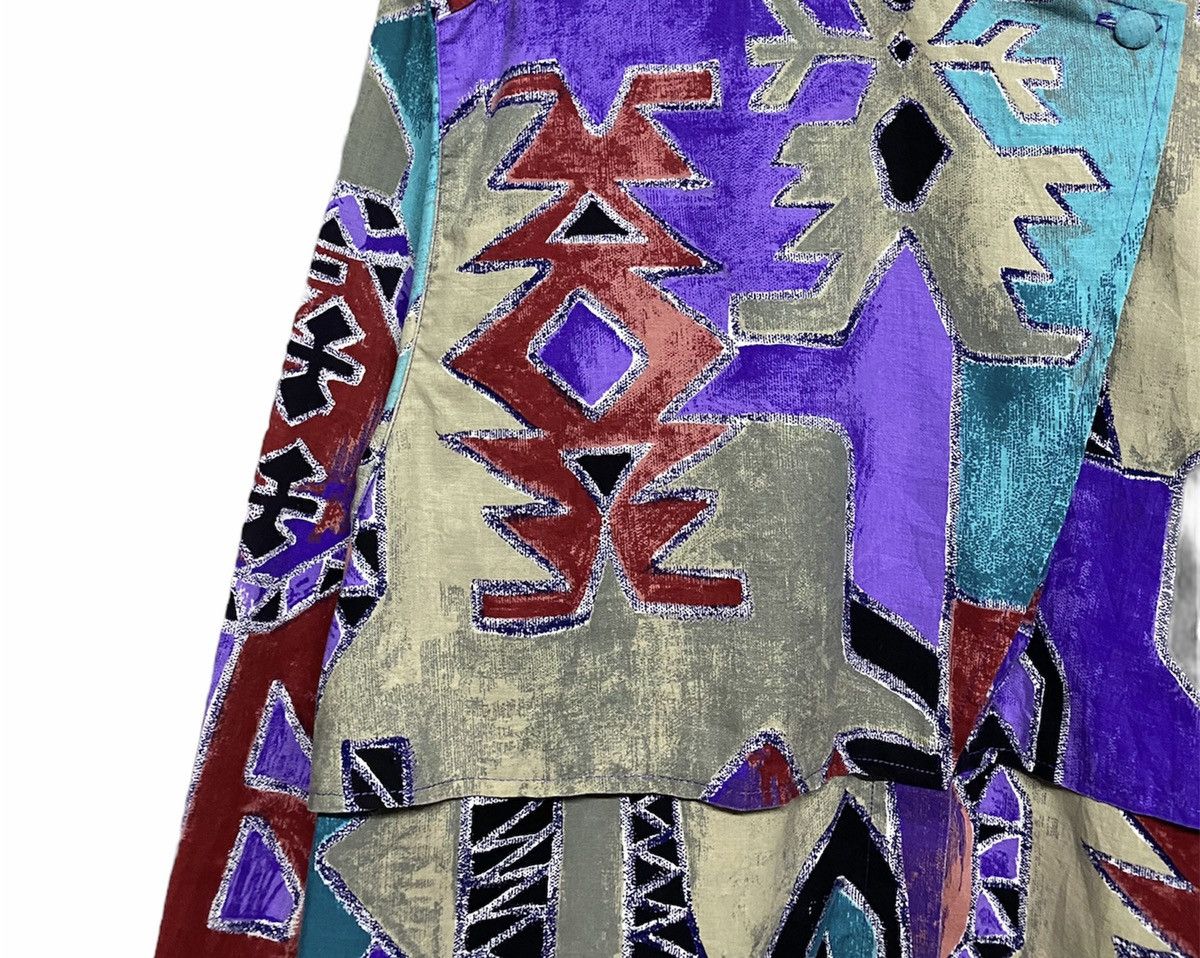 Aztech Mountain Vtg🌈Wrangler Native Western Cowboy Cutway L/S Ortega Shirt Size US XXL / EU 58 / 5 - 3 Thumbnail