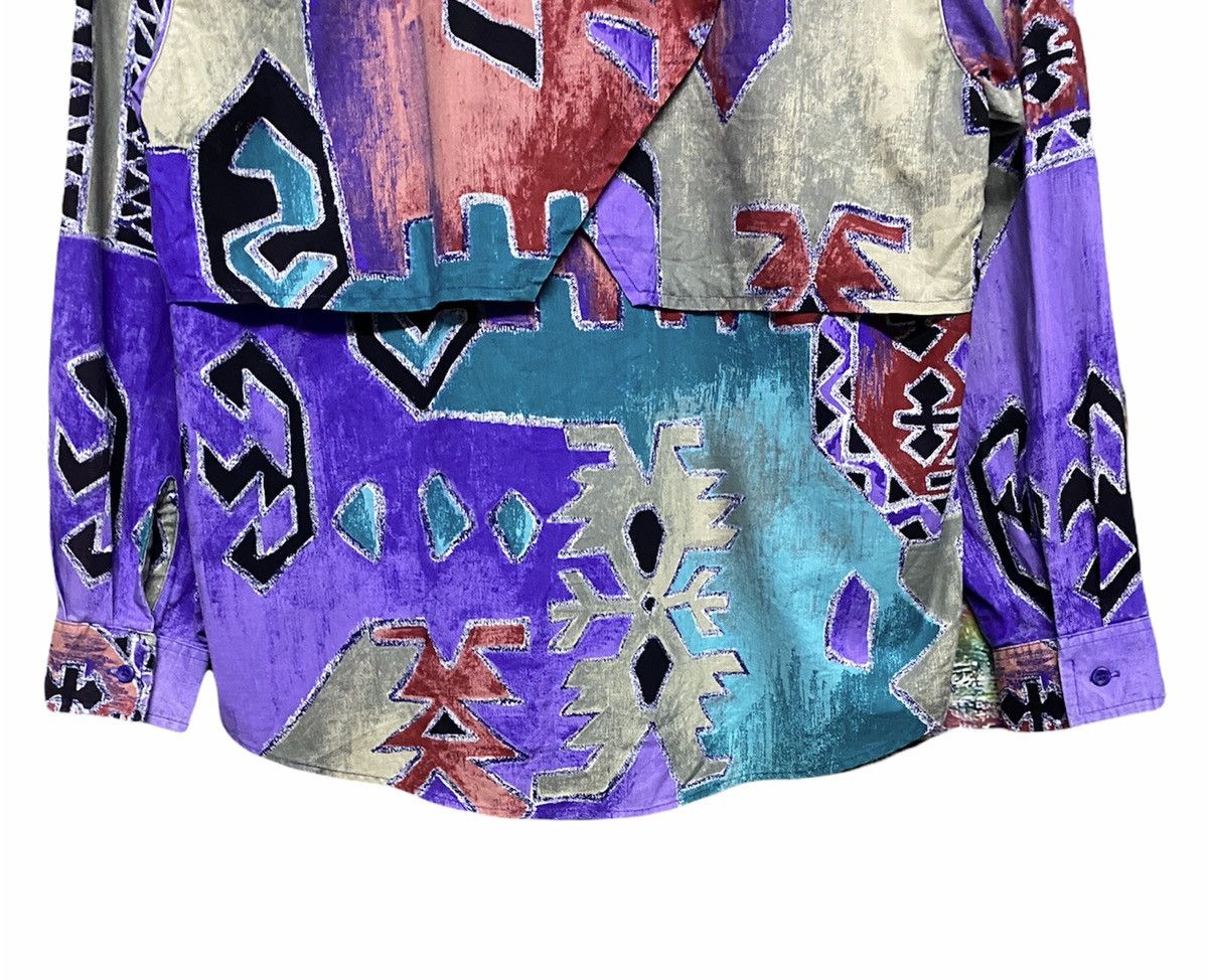 Aztech Mountain Vtg🌈Wrangler Native Western Cowboy Cutway L/S Ortega Shirt Size US XXL / EU 58 / 5 - 10 Thumbnail