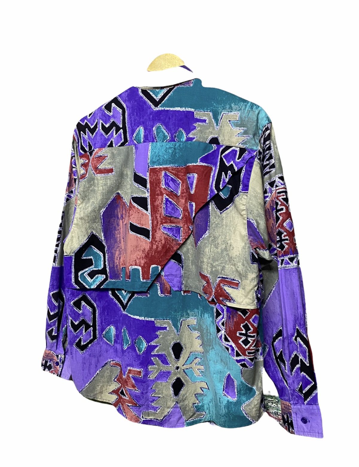 Aztech Mountain Vtg🌈Wrangler Native Western Cowboy Cutway L/S Ortega Shirt Size US XXL / EU 58 / 5 - 12 Thumbnail