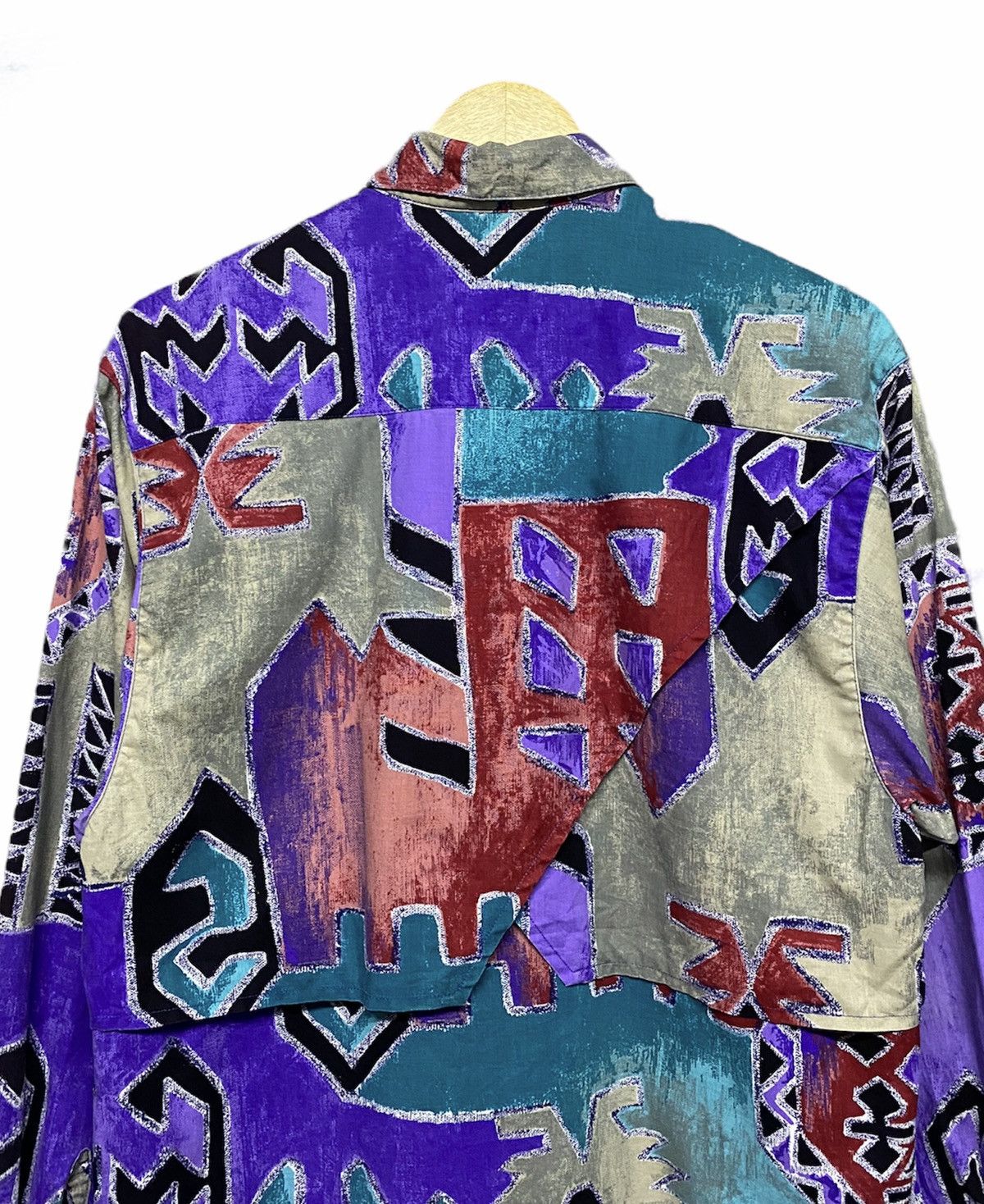Aztech Mountain Vtg🌈Wrangler Native Western Cowboy Cutway L/S Ortega Shirt Size US XXL / EU 58 / 5 - 2 Thumbnail