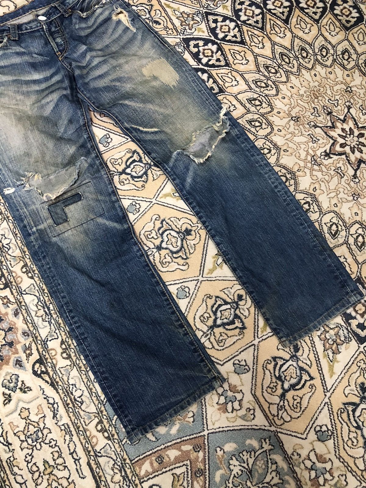 Levi's 🧟‍♂️Vintage Levis Distressed Denim Like Kapital Size US 30 / EU 46 - 4 Thumbnail