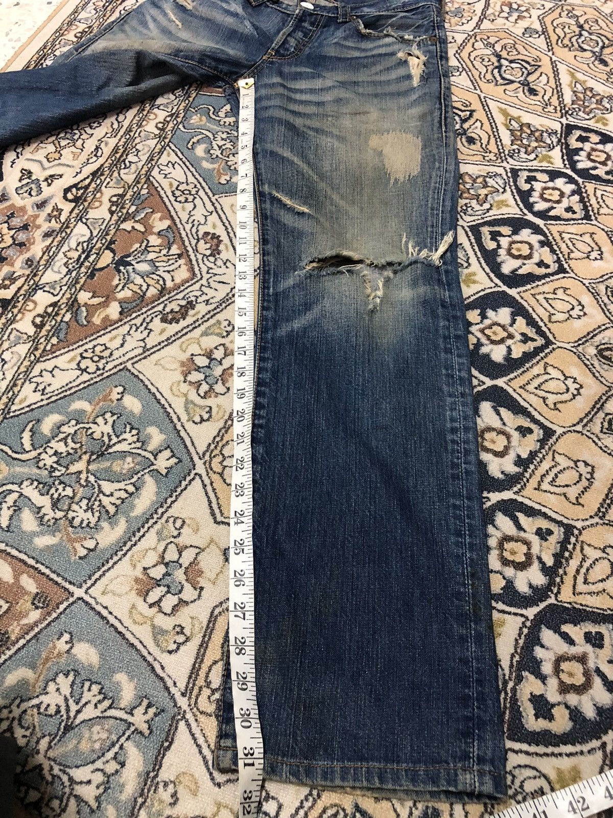 Levi's 🧟‍♂️Vintage Levis Distressed Denim Like Kapital Size US 30 / EU 46 - 18 Thumbnail