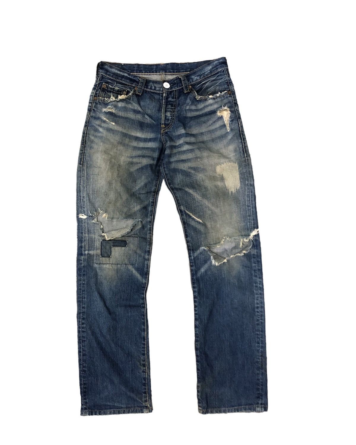 Levi's 🧟‍♂️Vintage Levis Distressed Denim Like Kapital Size US 30 / EU 46 - 1 Thumbnail