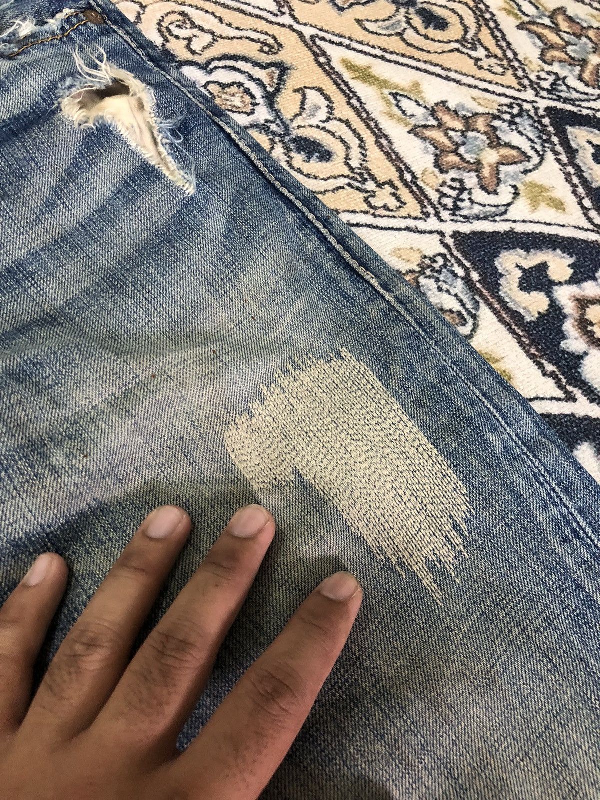Levi's 🧟‍♂️Vintage Levis Distressed Denim Like Kapital Size US 30 / EU 46 - 7 Thumbnail
