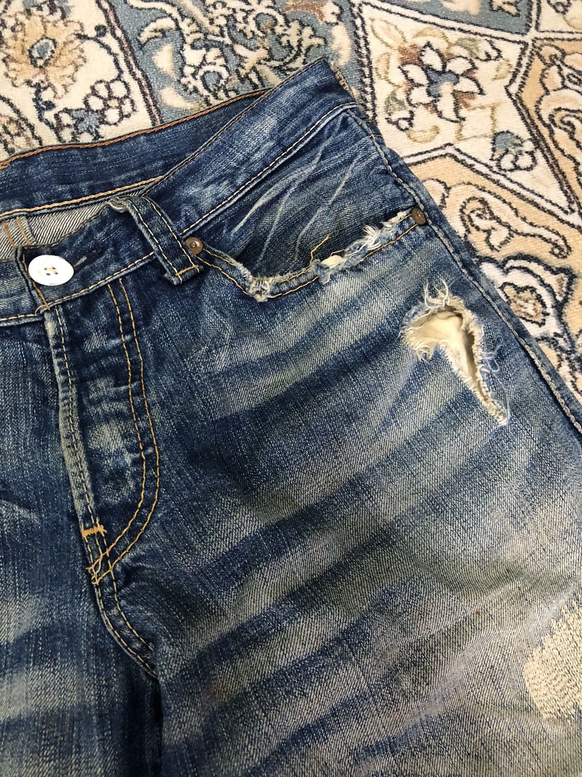 Levi's 🧟‍♂️Vintage Levis Distressed Denim Like Kapital Size US 30 / EU 46 - 8 Thumbnail