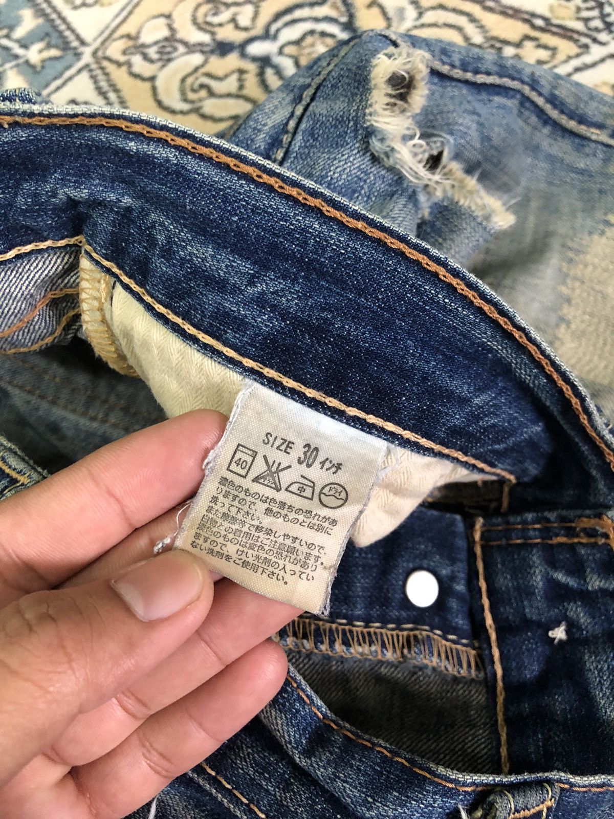 Levi's 🧟‍♂️Vintage Levis Distressed Denim Like Kapital Size US 30 / EU 46 - 14 Thumbnail