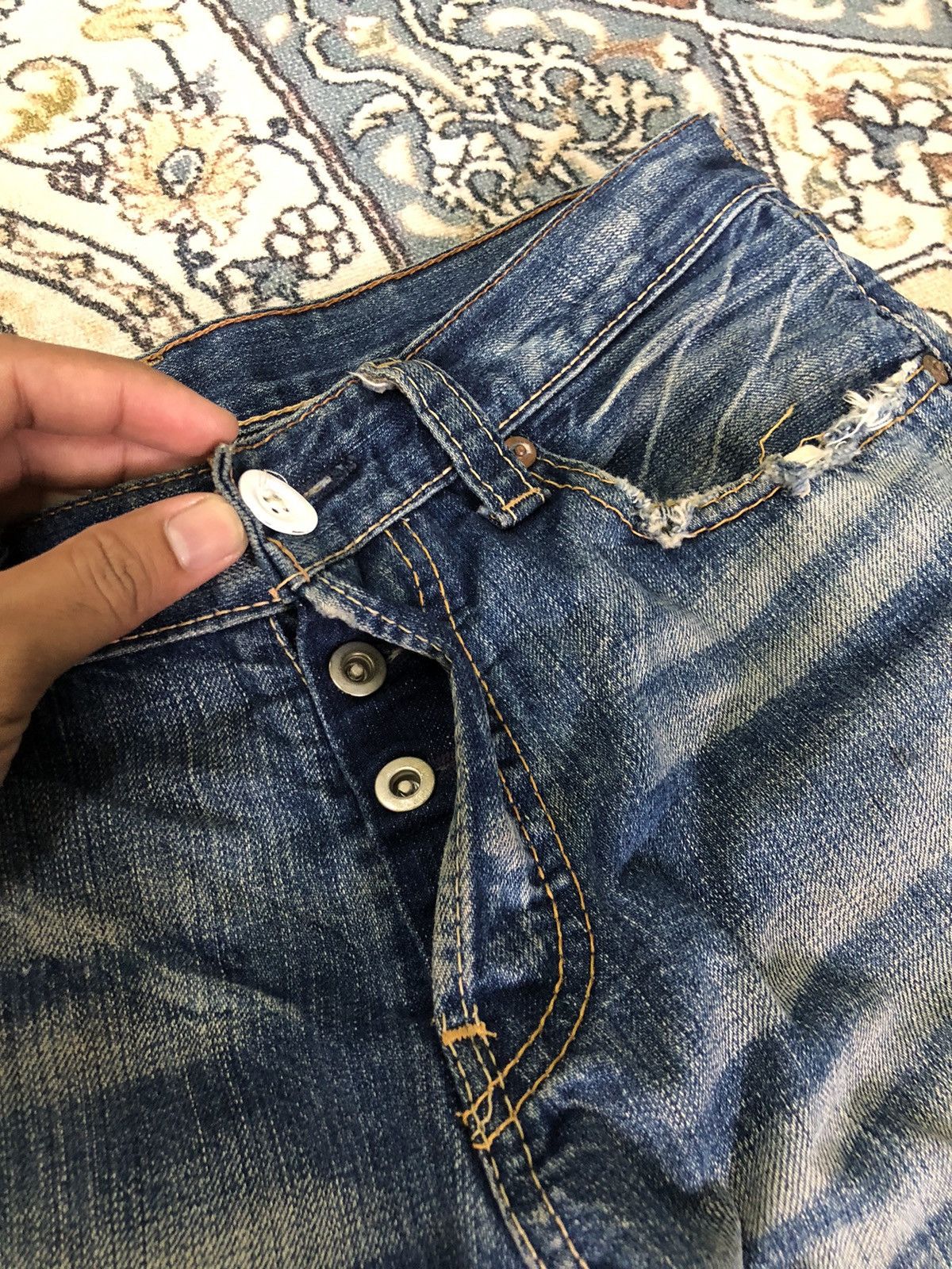 Levi's 🧟‍♂️Vintage Levis Distressed Denim Like Kapital Size US 30 / EU 46 - 11 Thumbnail