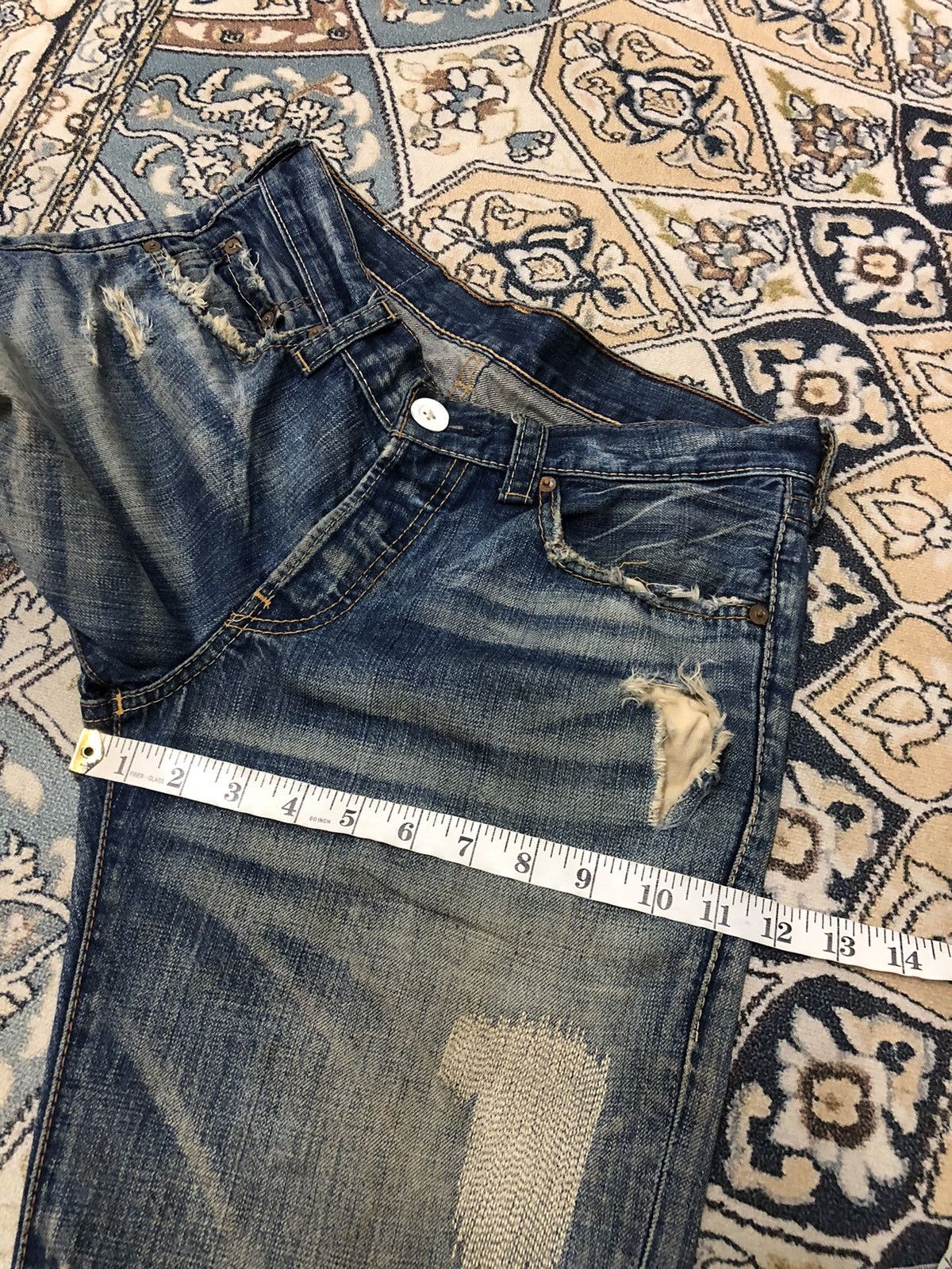 Levi's 🧟‍♂️Vintage Levis Distressed Denim Like Kapital Size US 30 / EU 46 - 20 Thumbnail