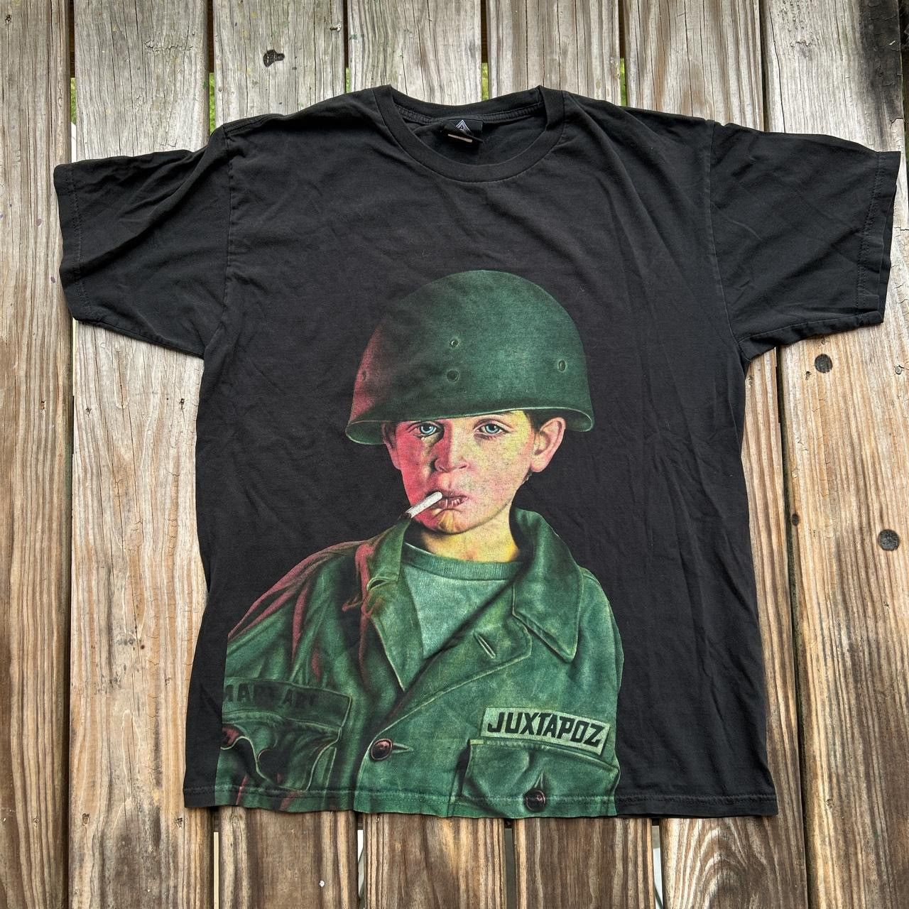 image of Vintage Juxtapoz Army Boy Tee in Black, Men's (Size Large)