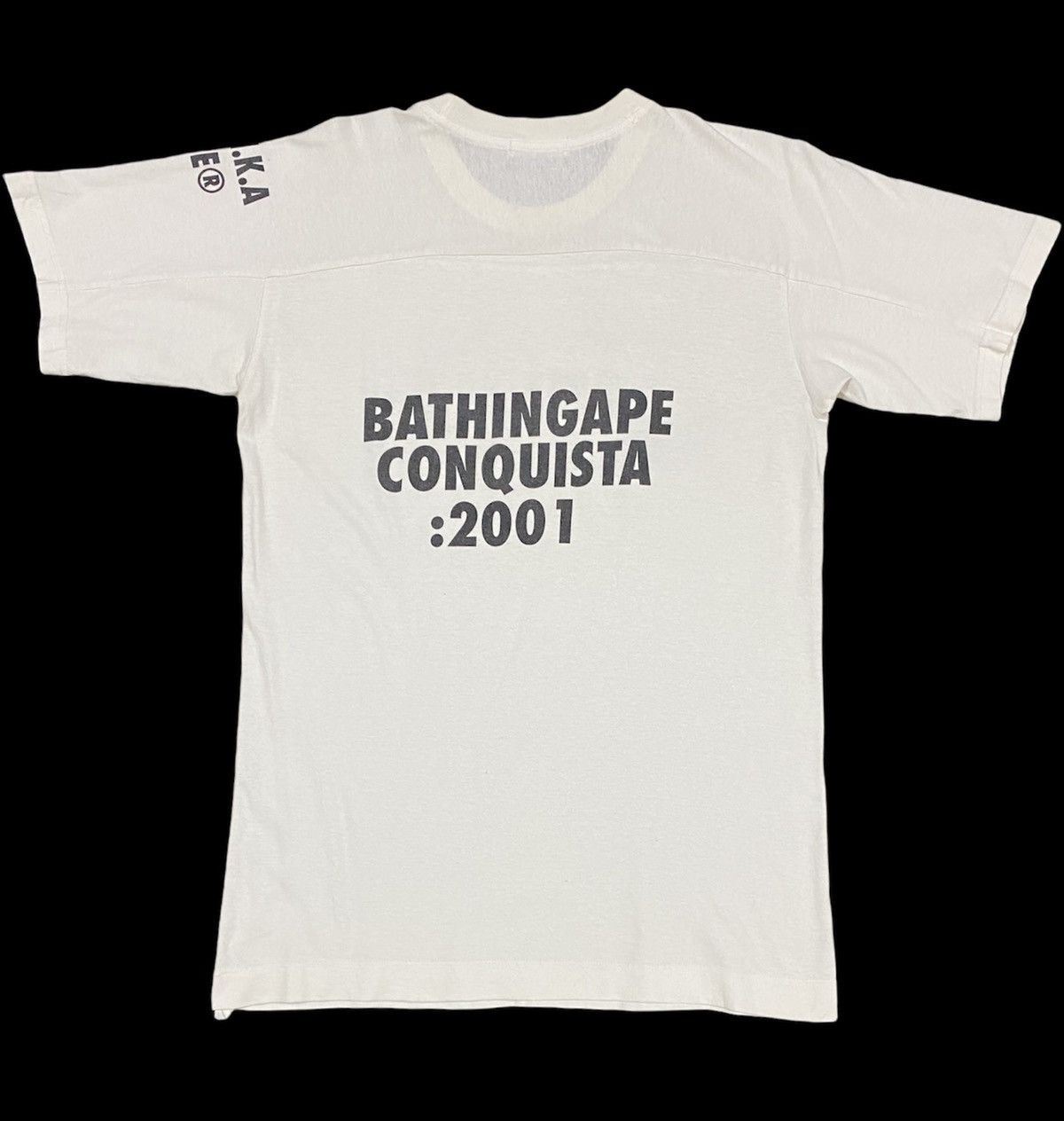 Bape × Nigo Vtg🔥Bathing Ape“CONQUISTA”:2001 A.S.N.K.A Raglan Tee Size US L / EU 52-54 / 3 - 2 Thumbnail