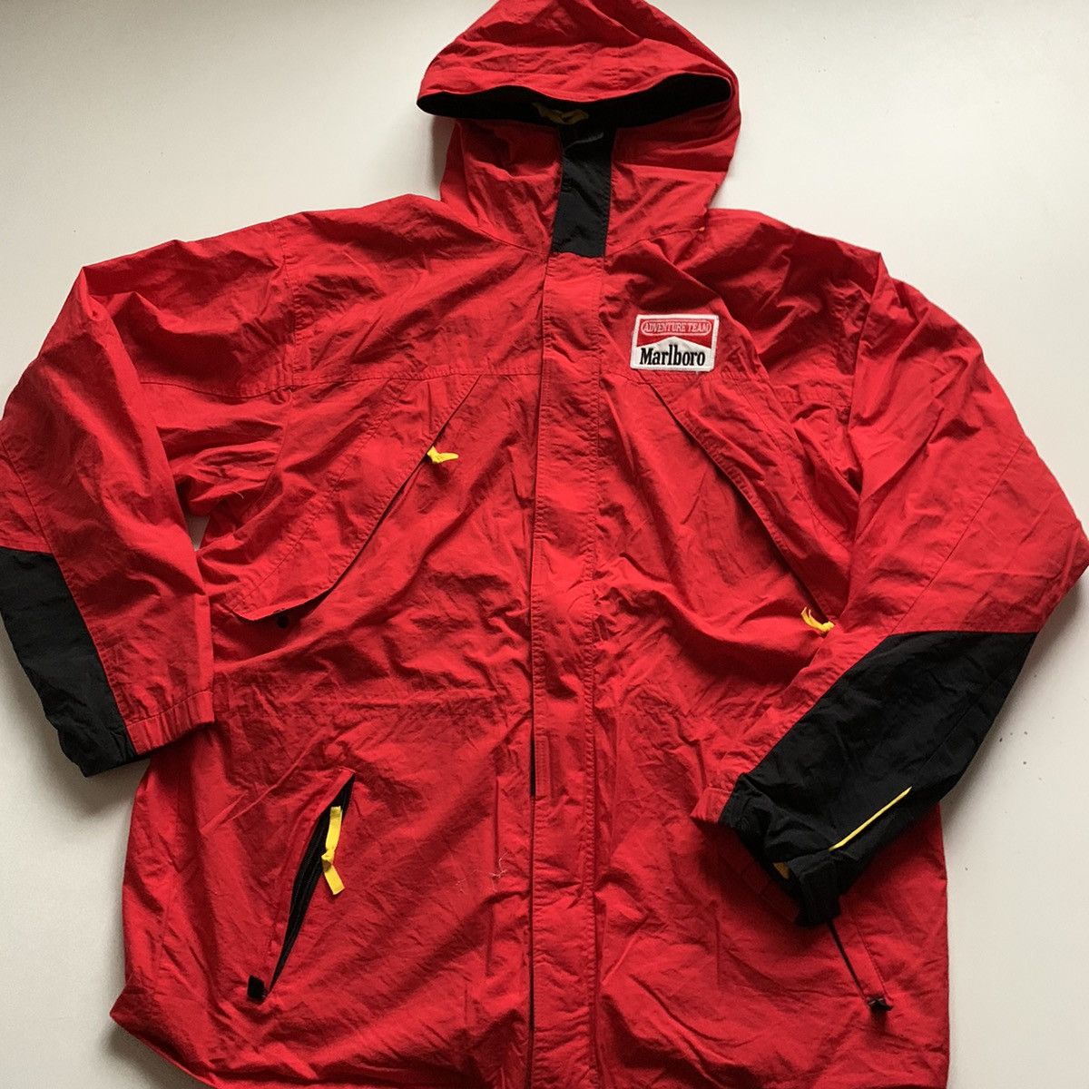 Vintage 90s Marlboro rain jacket red made in USA
