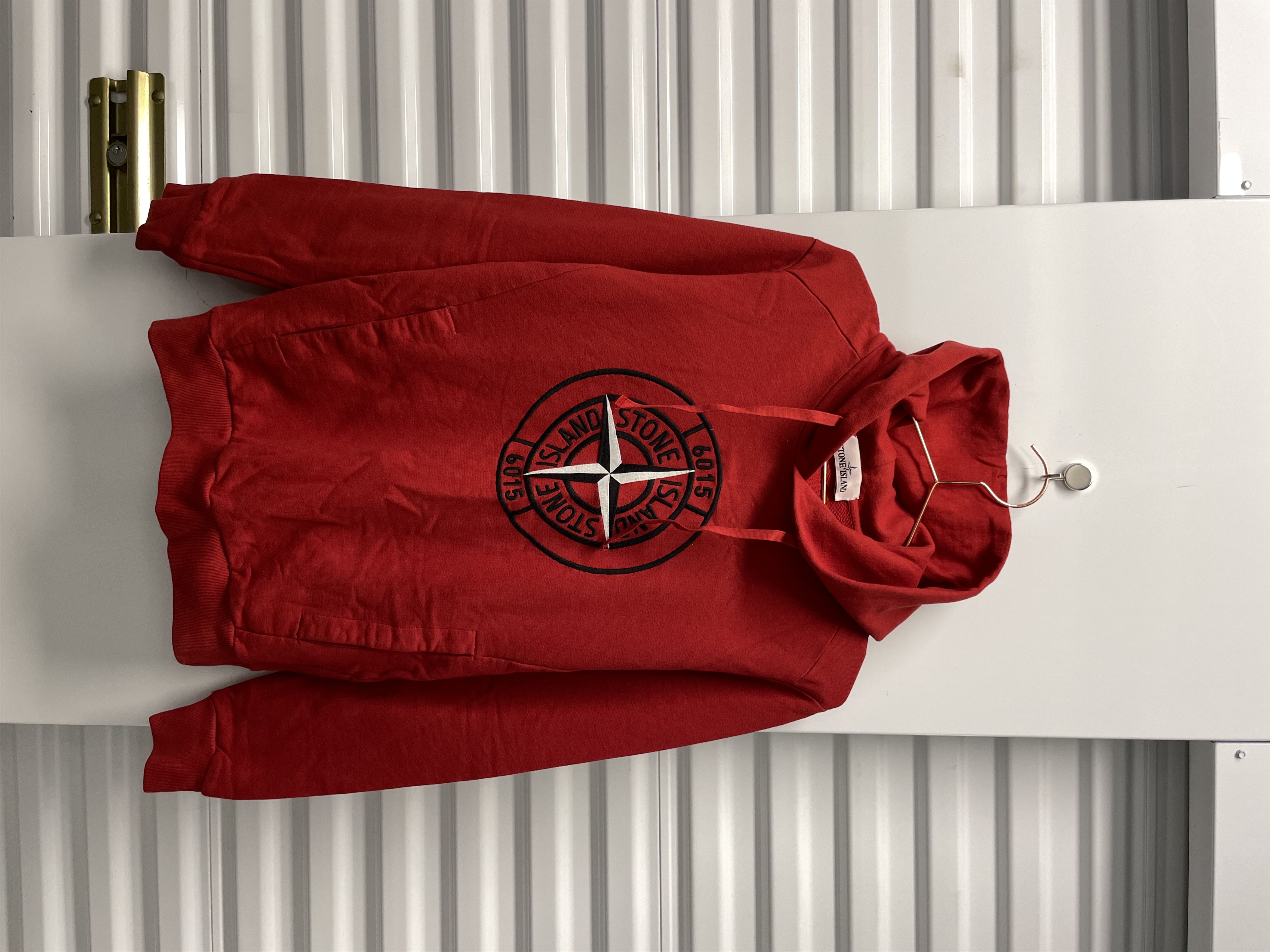 Image of Stone Island Hoodie in Red, Women's (Size Small)