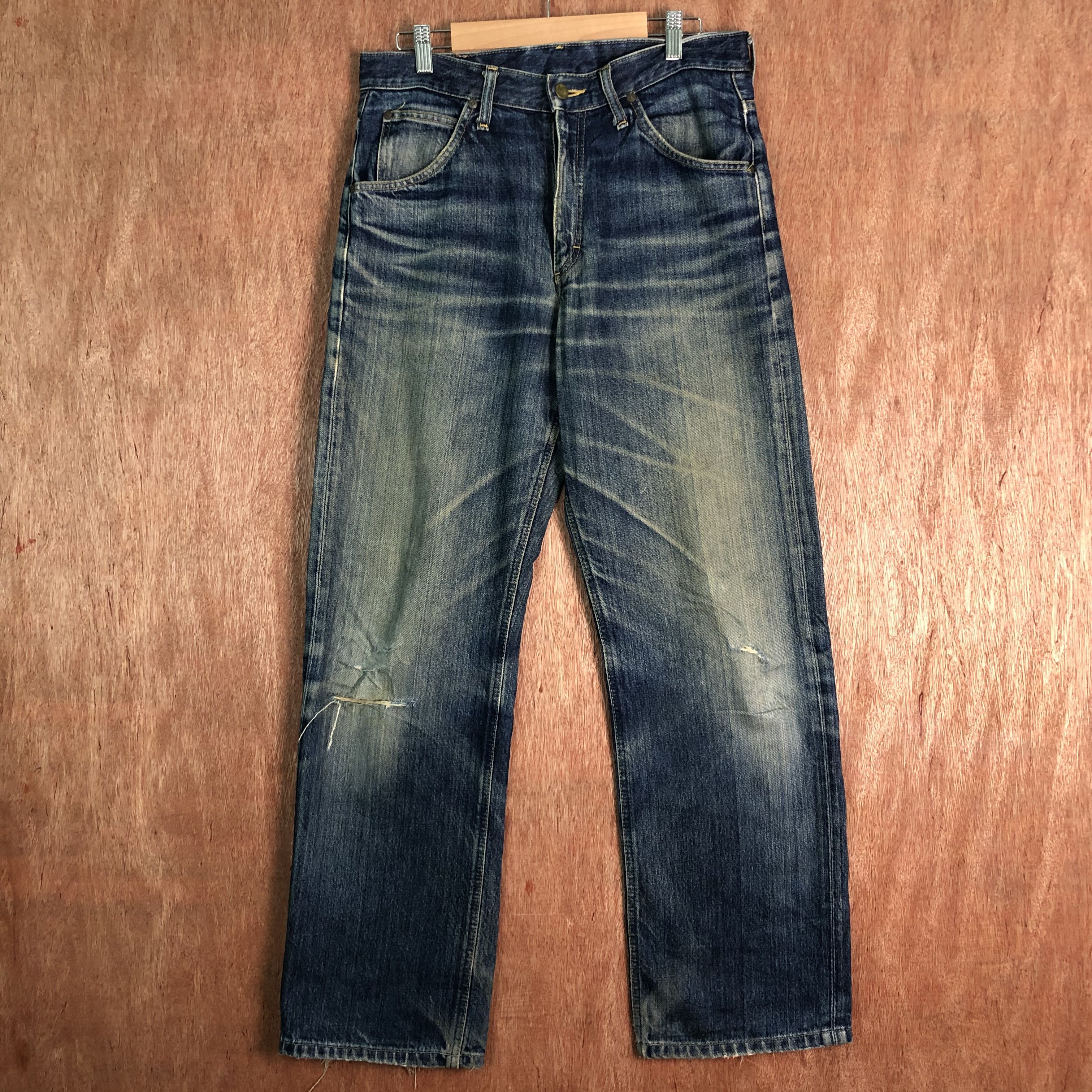 Edwin Lee X Edwin Blue distressed Denim Pants #c091 Size US 31 - 1 Thumbnail