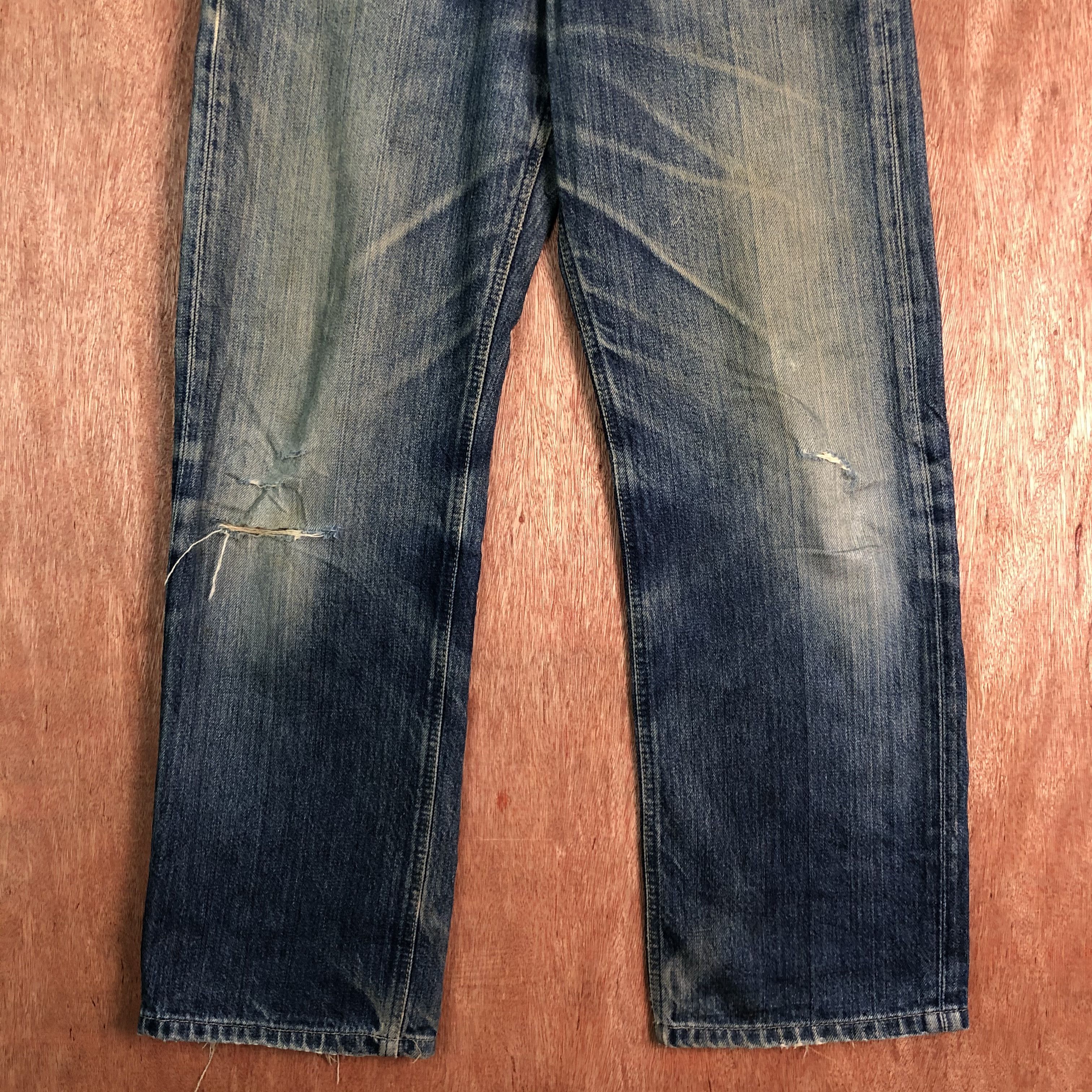 Edwin Lee X Edwin Blue distressed Denim Pants #c091 Size US 31 - 3 Thumbnail
