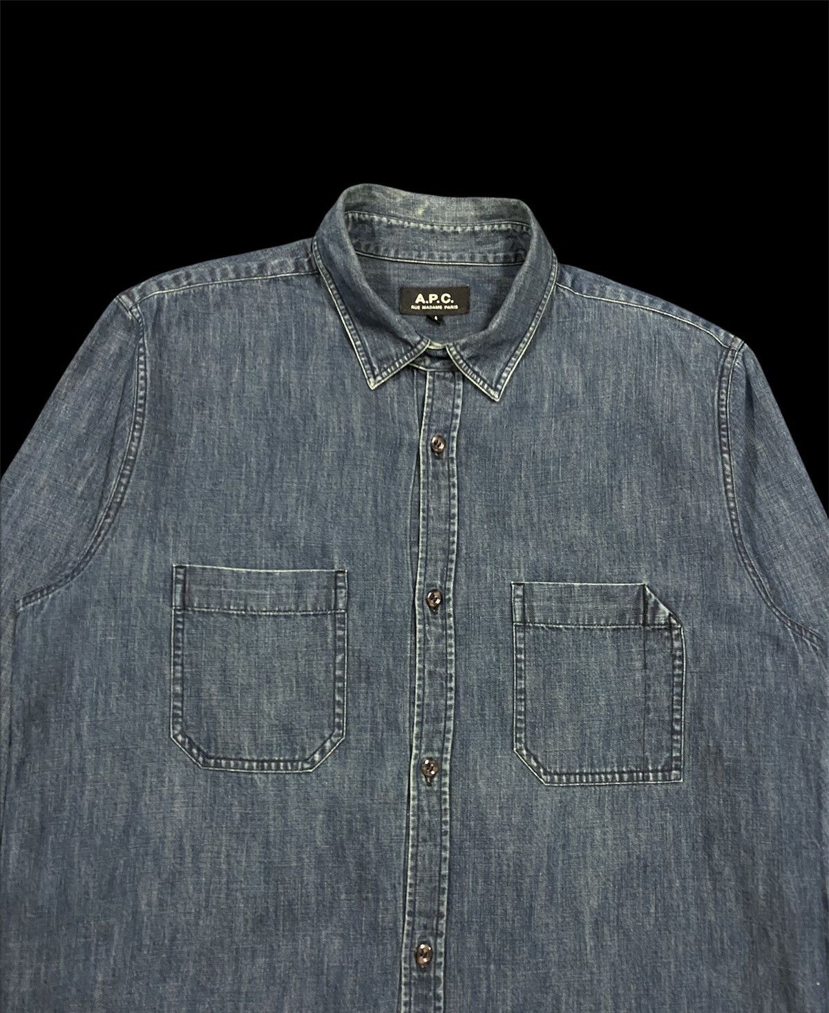 A.P.C. Vtg🔥A.P.C Rue Madame Paris Indigo Button Down Shirt Size US M / EU 48-50 / 2 - 3 Thumbnail