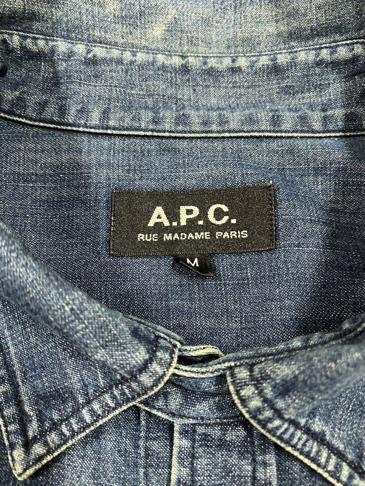 A.P.C. Vtg🔥A.P.C Rue Madame Paris Indigo Button Down Shirt Size US M / EU 48-50 / 2 - 13 Thumbnail