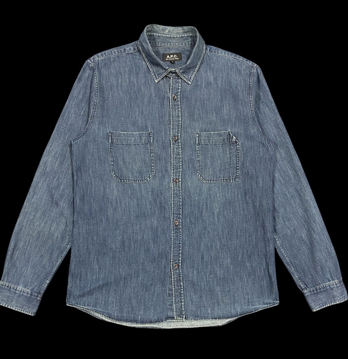 A.P.C. Vtg🔥A.P.C Rue Madame Paris Indigo Button Down Shirt Size US M / EU 48-50 / 2 - 1 Thumbnail