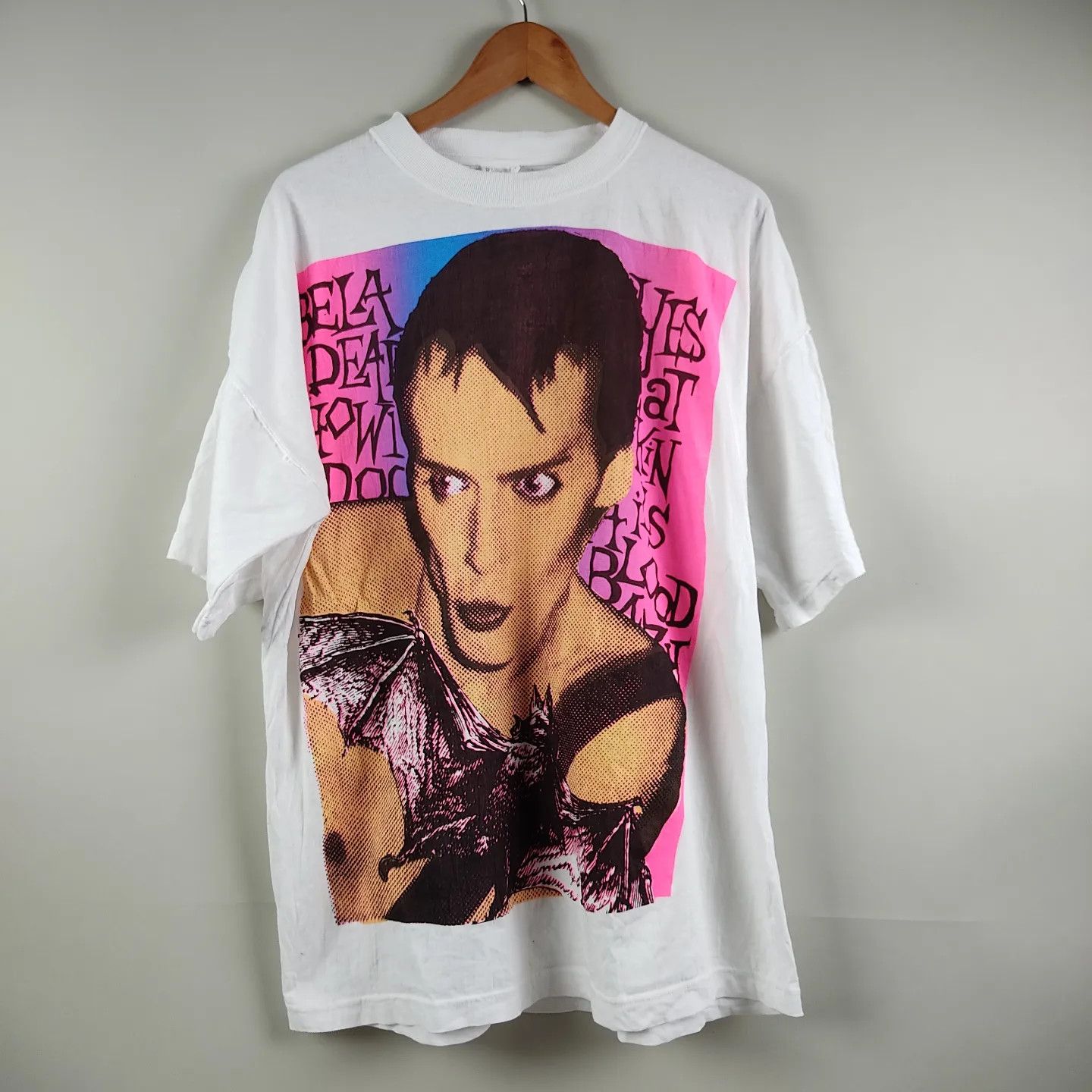 image of Band Tees x Rock Tees 90's Bauhaus Peter Murphy Undead Full Print in White, Men's (Size XL)