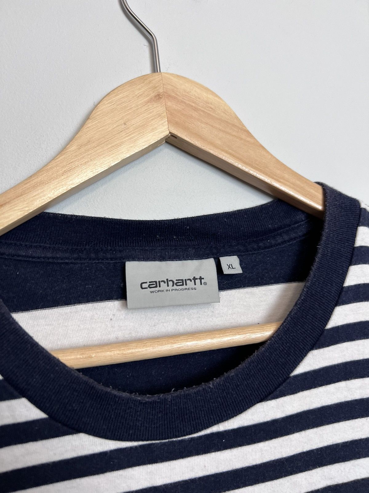 Carhartt × Carhartt Wip Carhartt Striped Black White Pocket Tee Boxy Fit Streetwear Size US XL / EU 56 / 4 - 5 Thumbnail