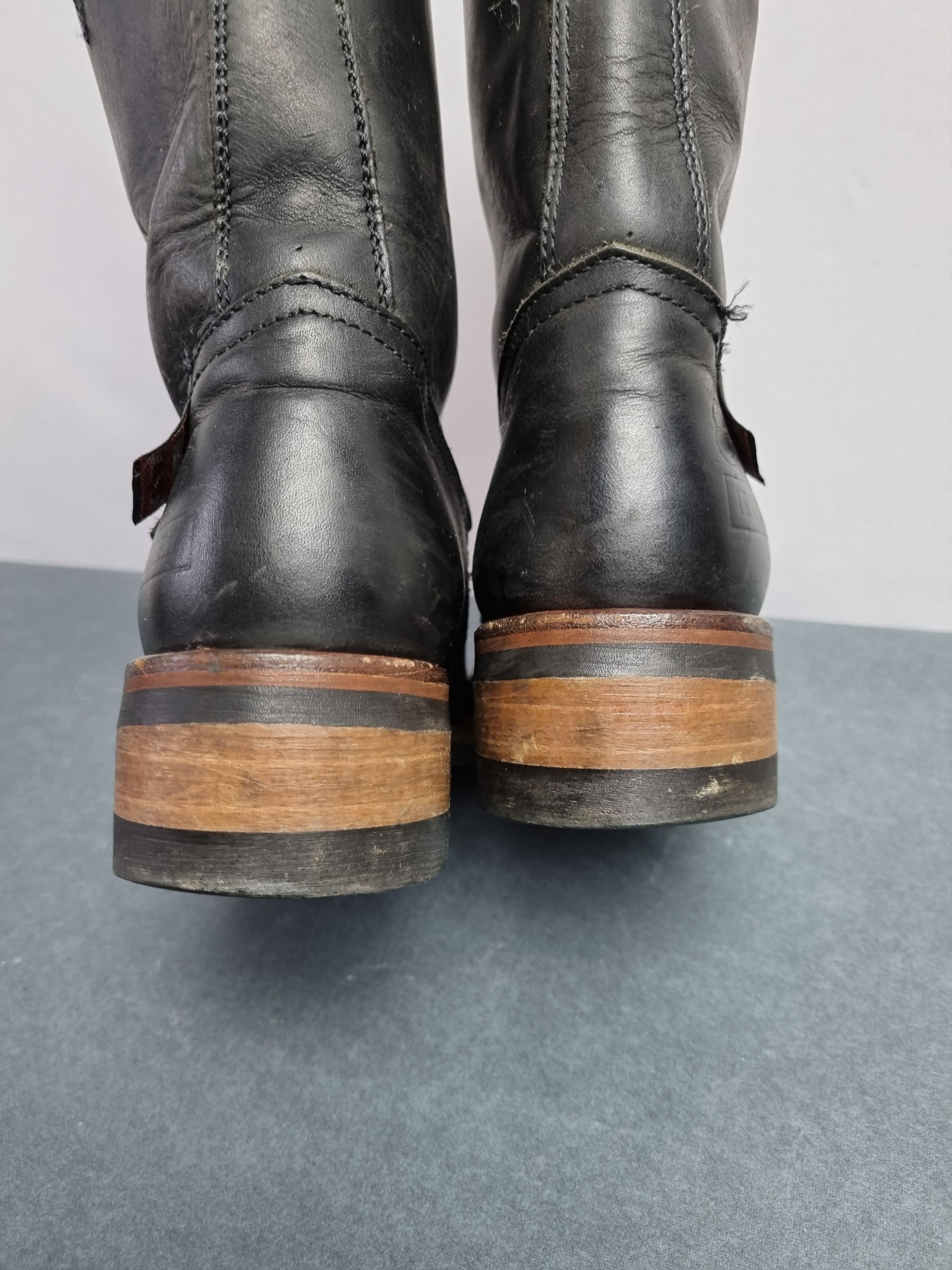 Genuine Leather × Harley Davidson POLICE 883 Biker Leather Boots Vintage BIKKEMBERGS Style Size US 7.5 / EU 40-41 - 8 Thumbnail
