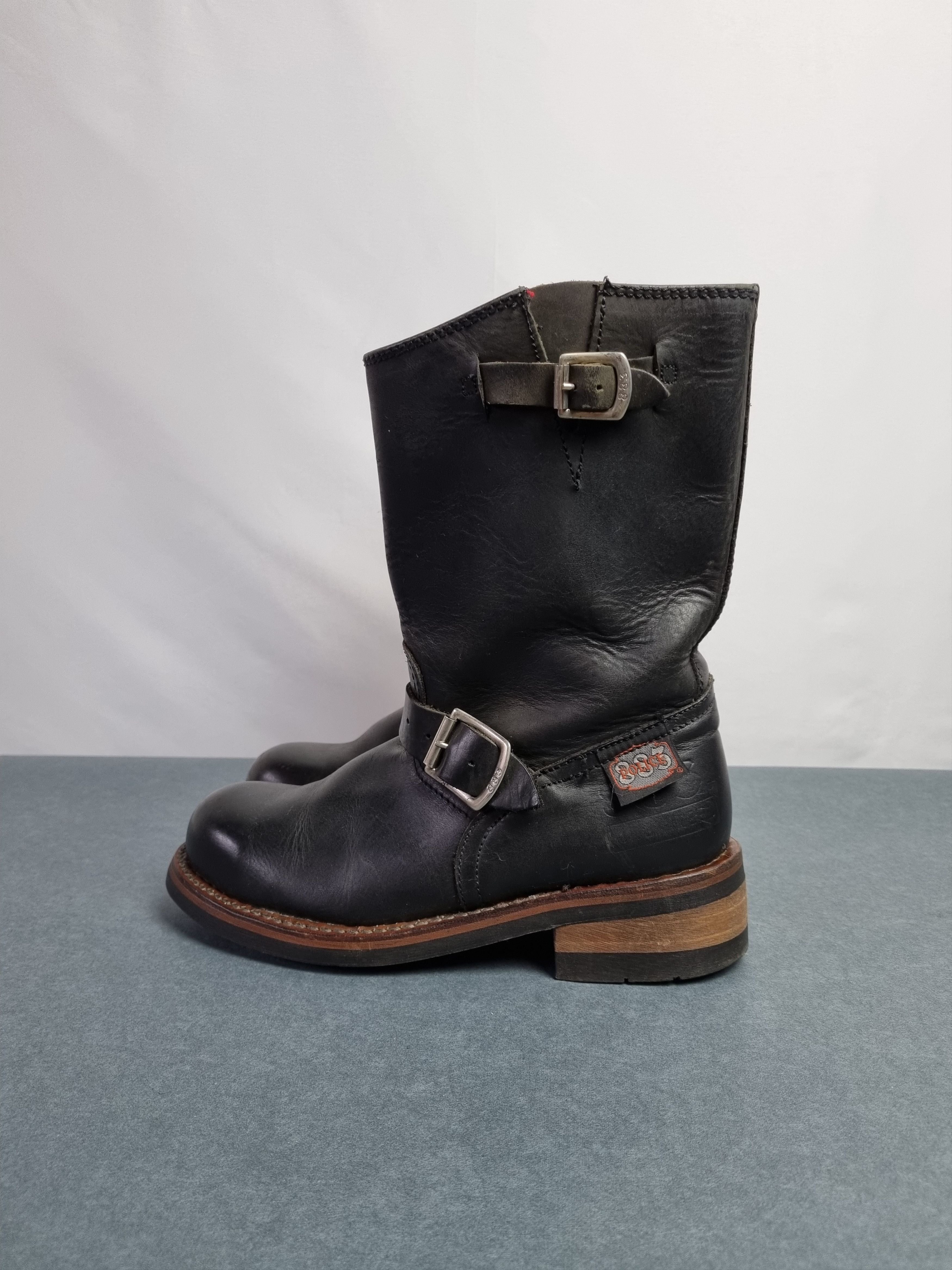 Genuine Leather × Harley Davidson POLICE 883 Biker Leather Boots Vintage BIKKEMBERGS Style Size US 7.5 / EU 40-41 - 1 Thumbnail