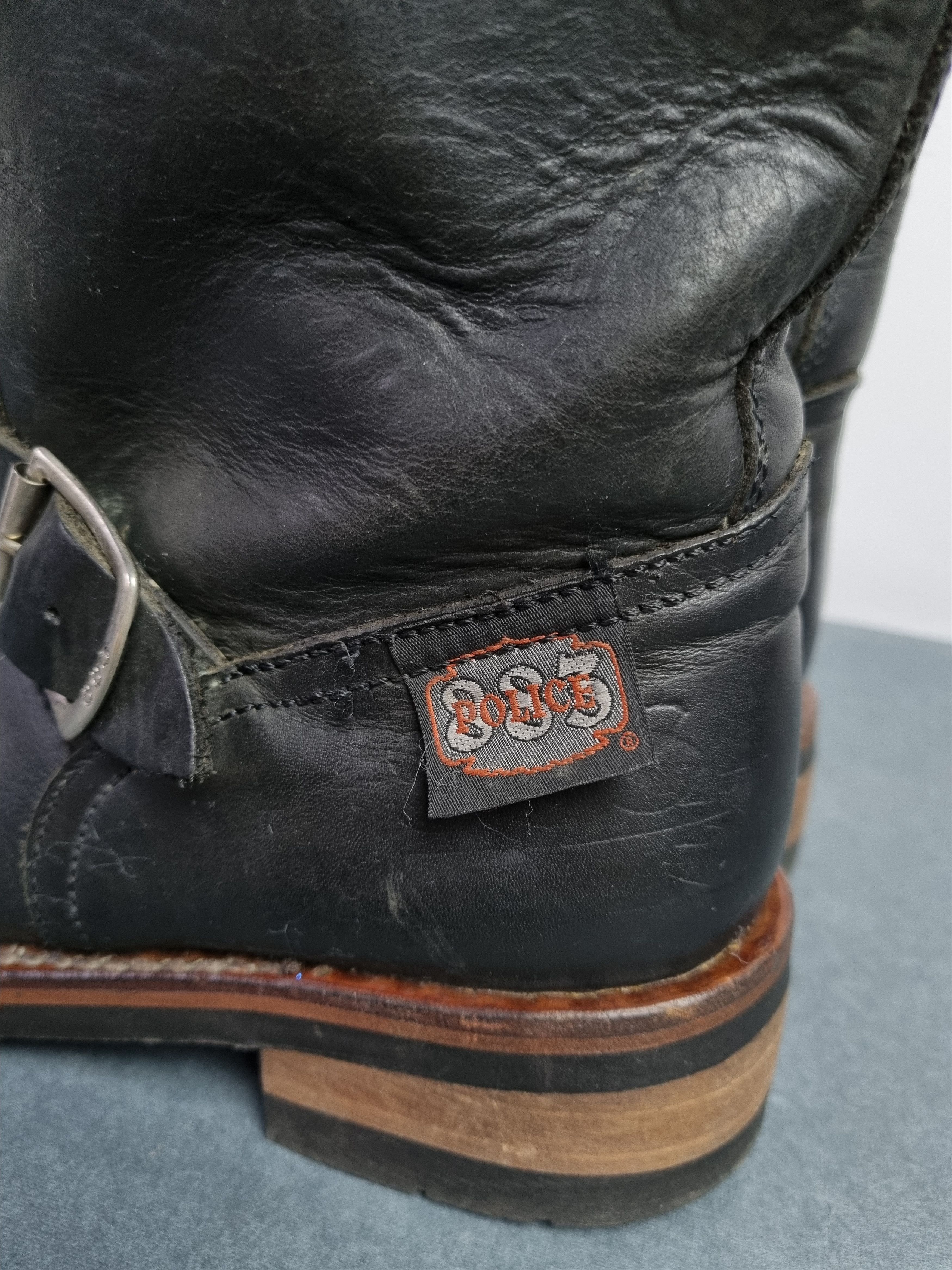 Genuine Leather × Harley Davidson POLICE 883 Biker Leather Boots Vintage BIKKEMBERGS Style Size US 7.5 / EU 40-41 - 9 Thumbnail