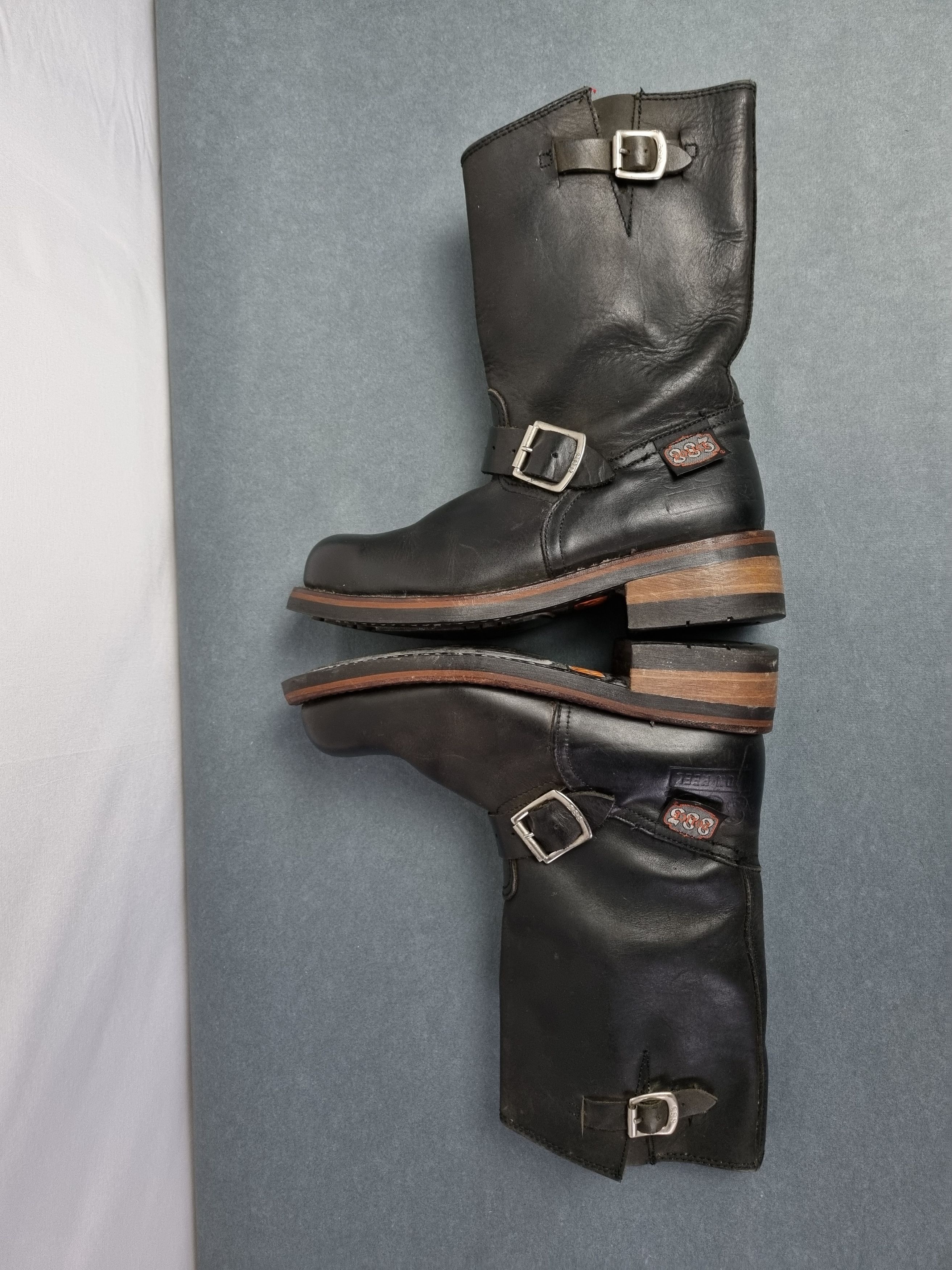 Genuine Leather × Harley Davidson POLICE 883 Biker Leather Boots Vintage BIKKEMBERGS Style Size US 7.5 / EU 40-41 - 13 Thumbnail