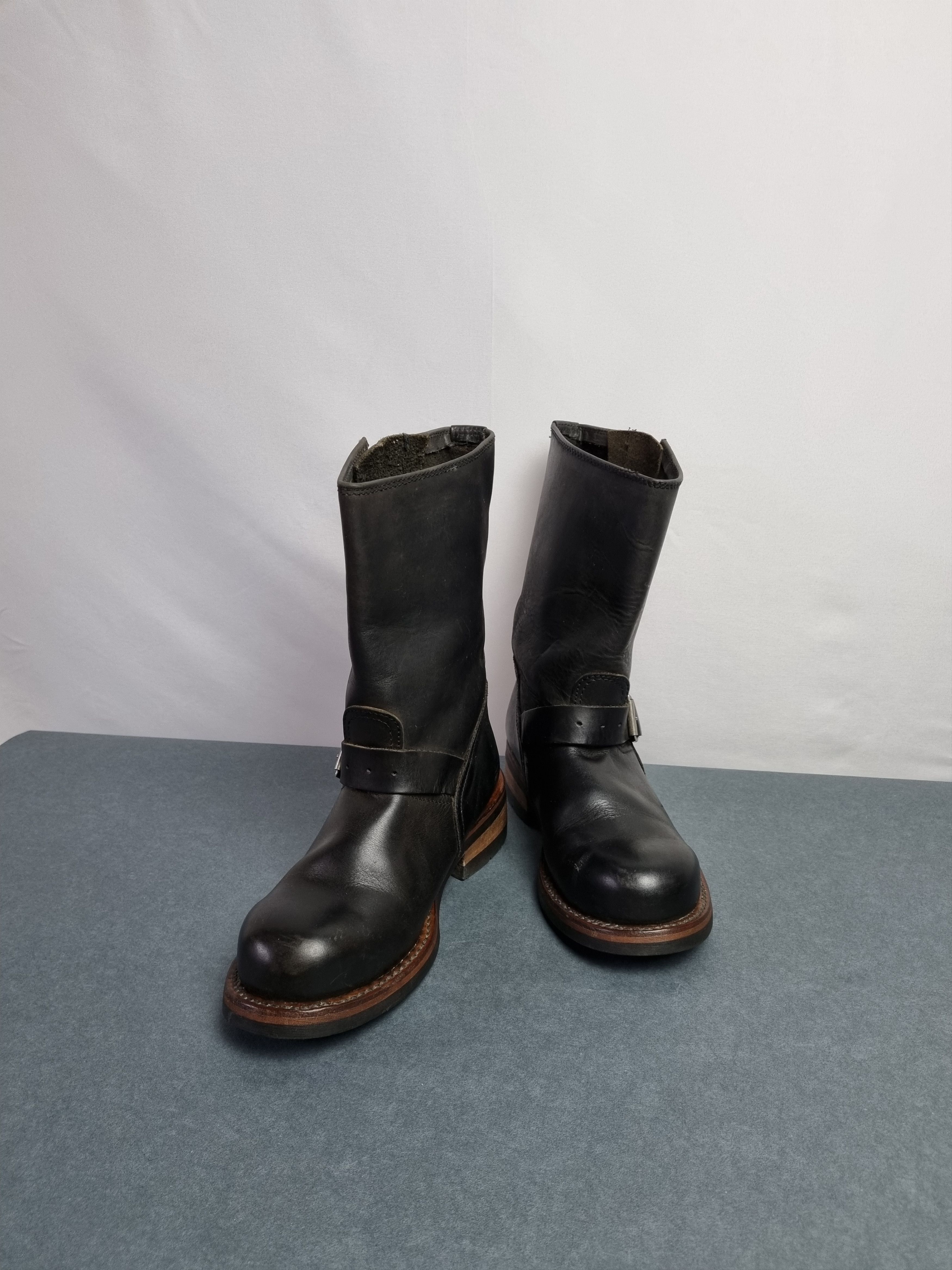 Genuine Leather × Harley Davidson POLICE 883 Biker Leather Boots Vintage BIKKEMBERGS Style Size US 7.5 / EU 40-41 - 2 Thumbnail